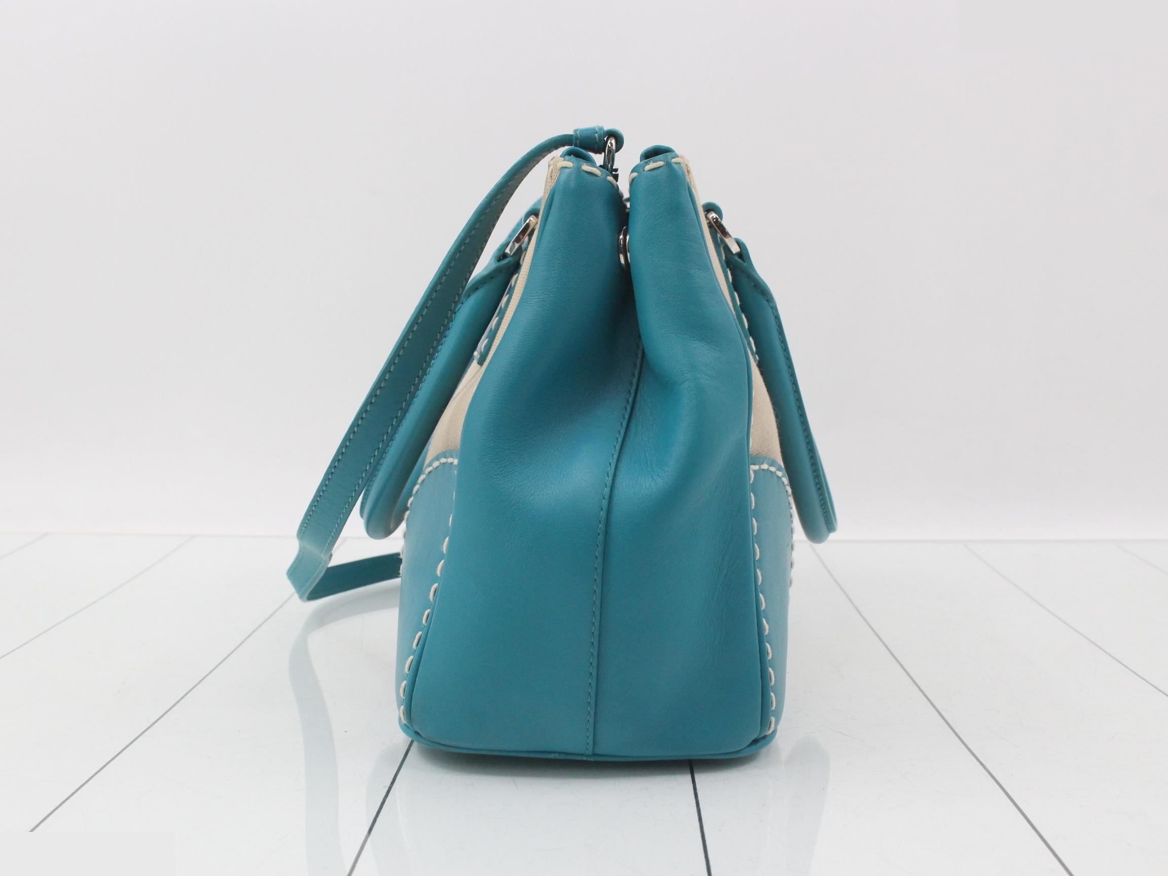 2-way tote bag, turquoise — view 3