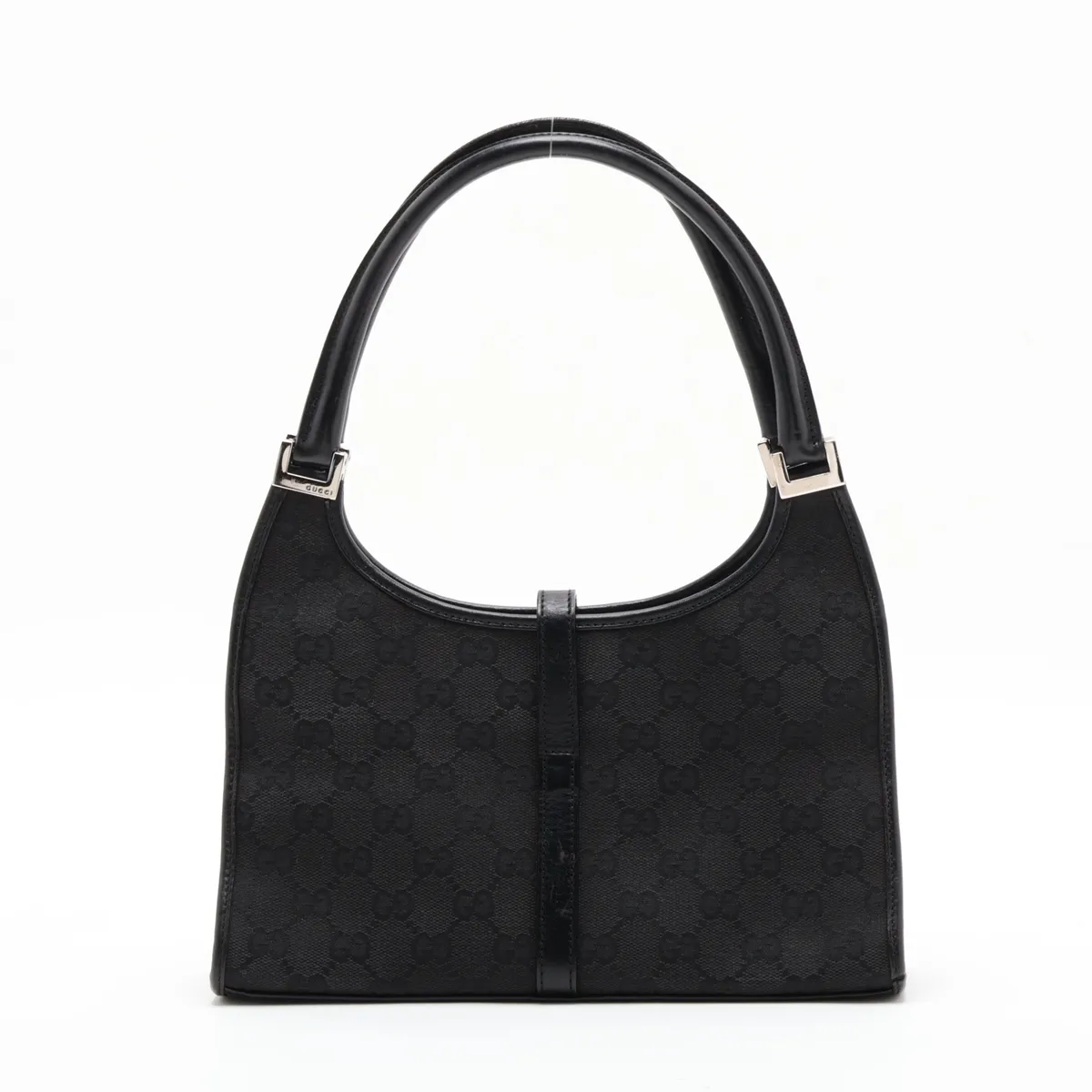GG Canvas Jackie Canvas x Leather Shoulder Bag, Black — view 2