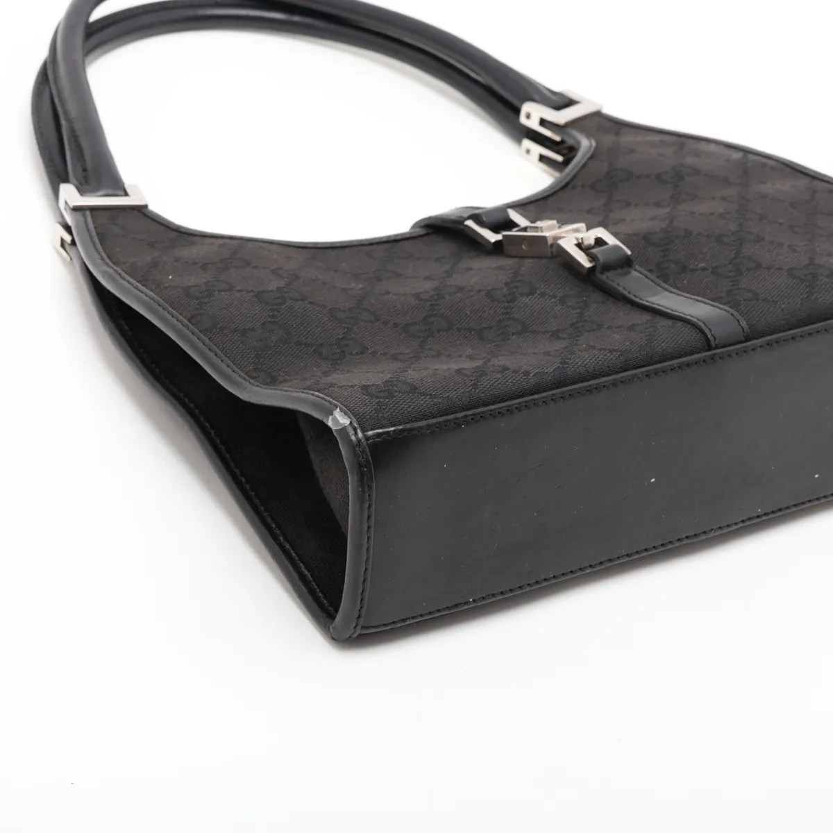GG Canvas Jackie Canvas x Leather Shoulder Bag, Black — view 4