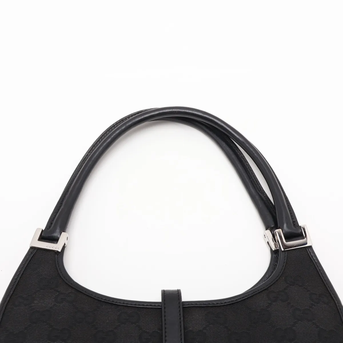 GG Canvas Jackie Canvas x Leather Shoulder Bag, Black — view 6