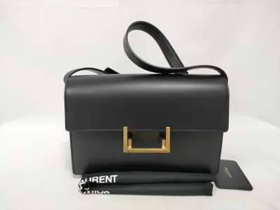 Loulou Leather Shoulder Bag, Black