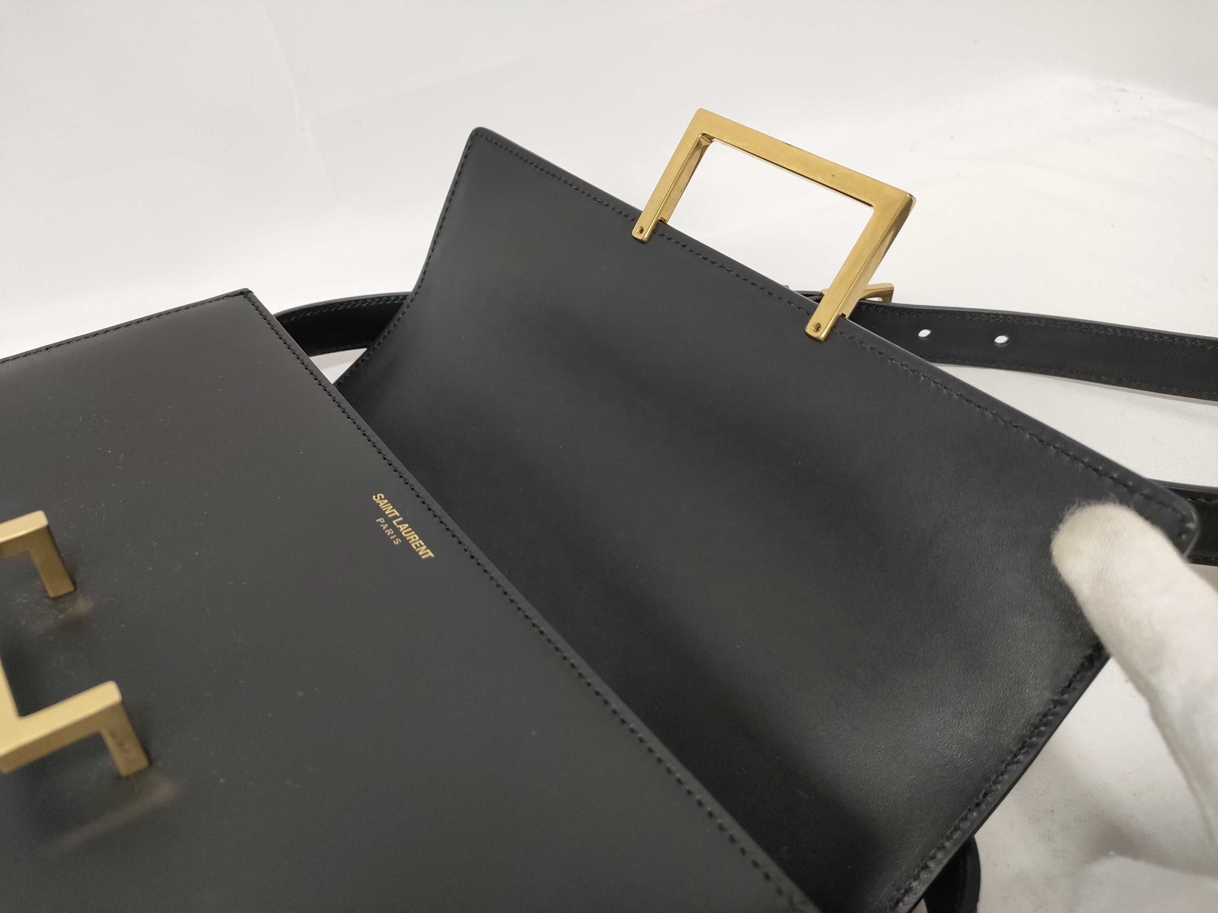 Loulou Leather Shoulder Bag, Black — view 11