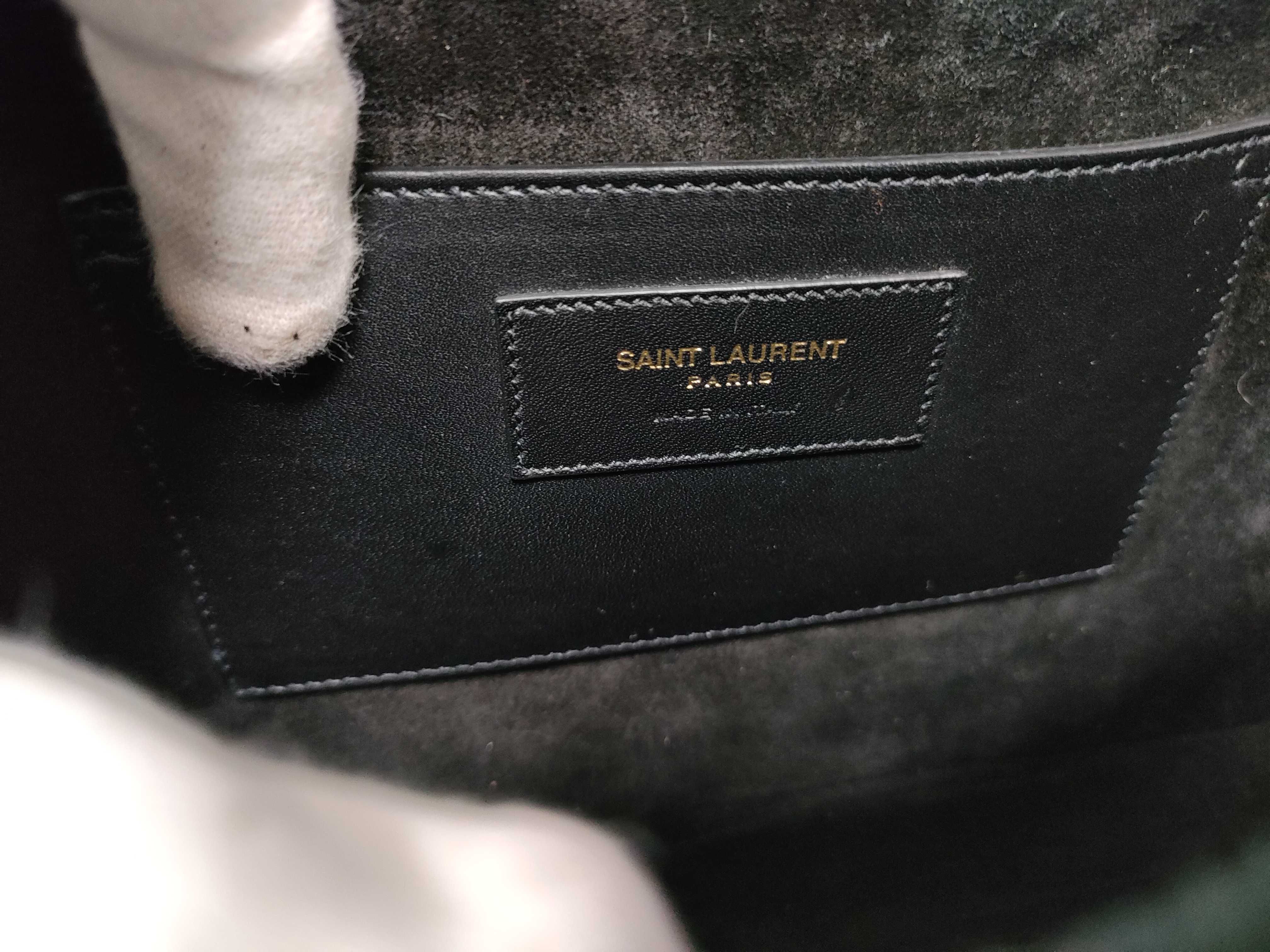 Loulou Leather Shoulder Bag, Black — view 14