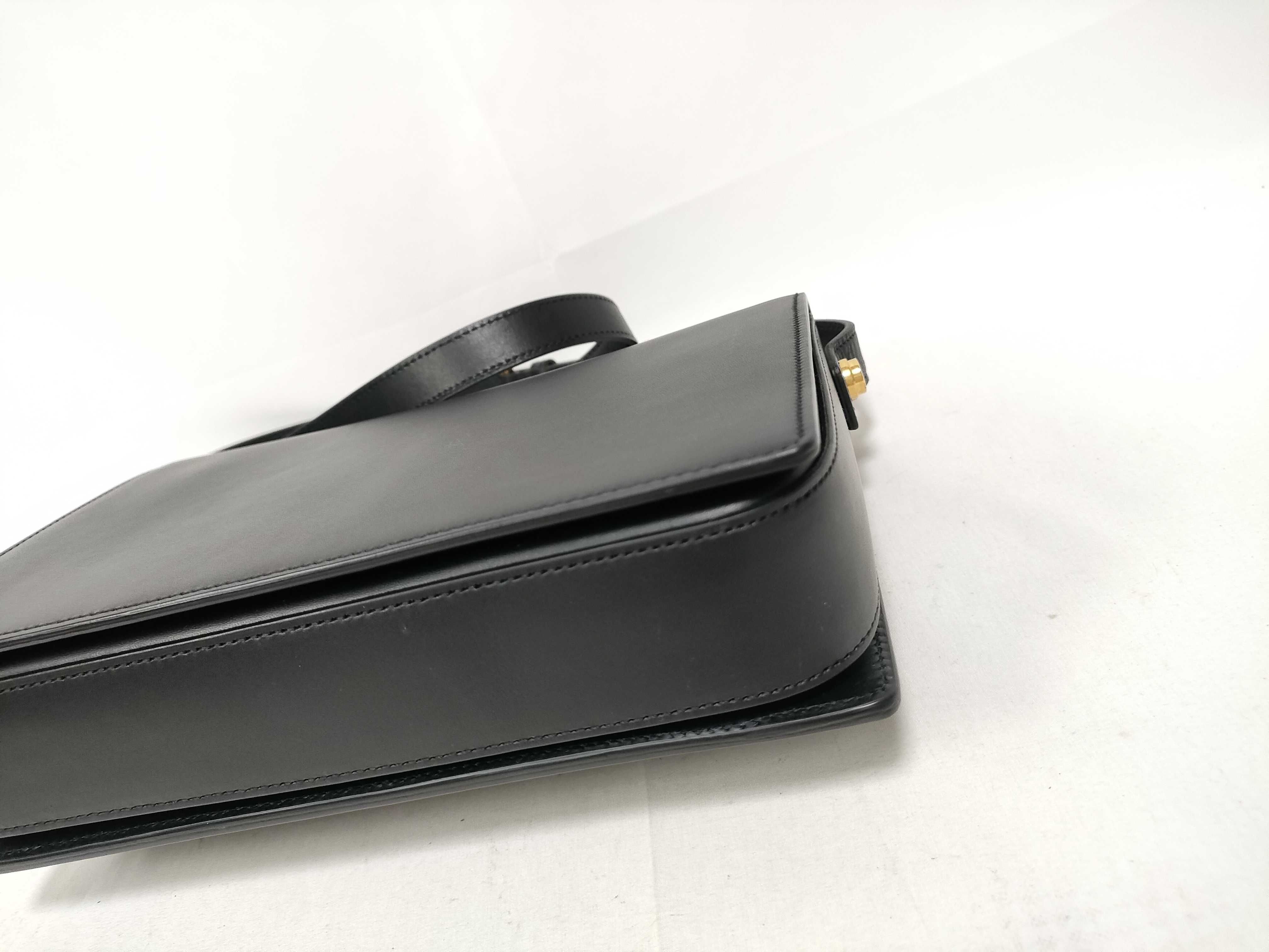 Loulou Leather Shoulder Bag, Black — view 4