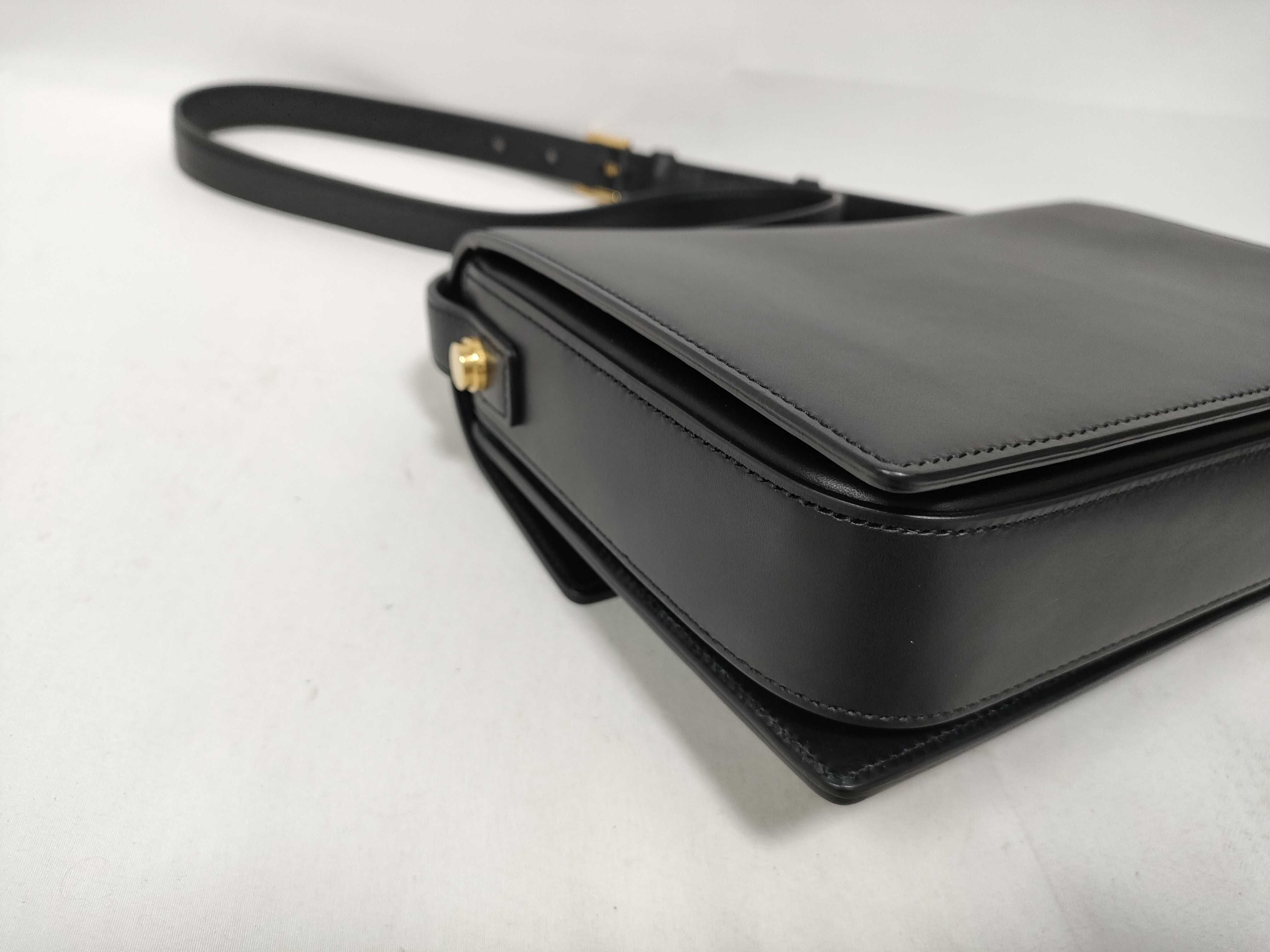 Loulou Leather Shoulder Bag, Black — view 5