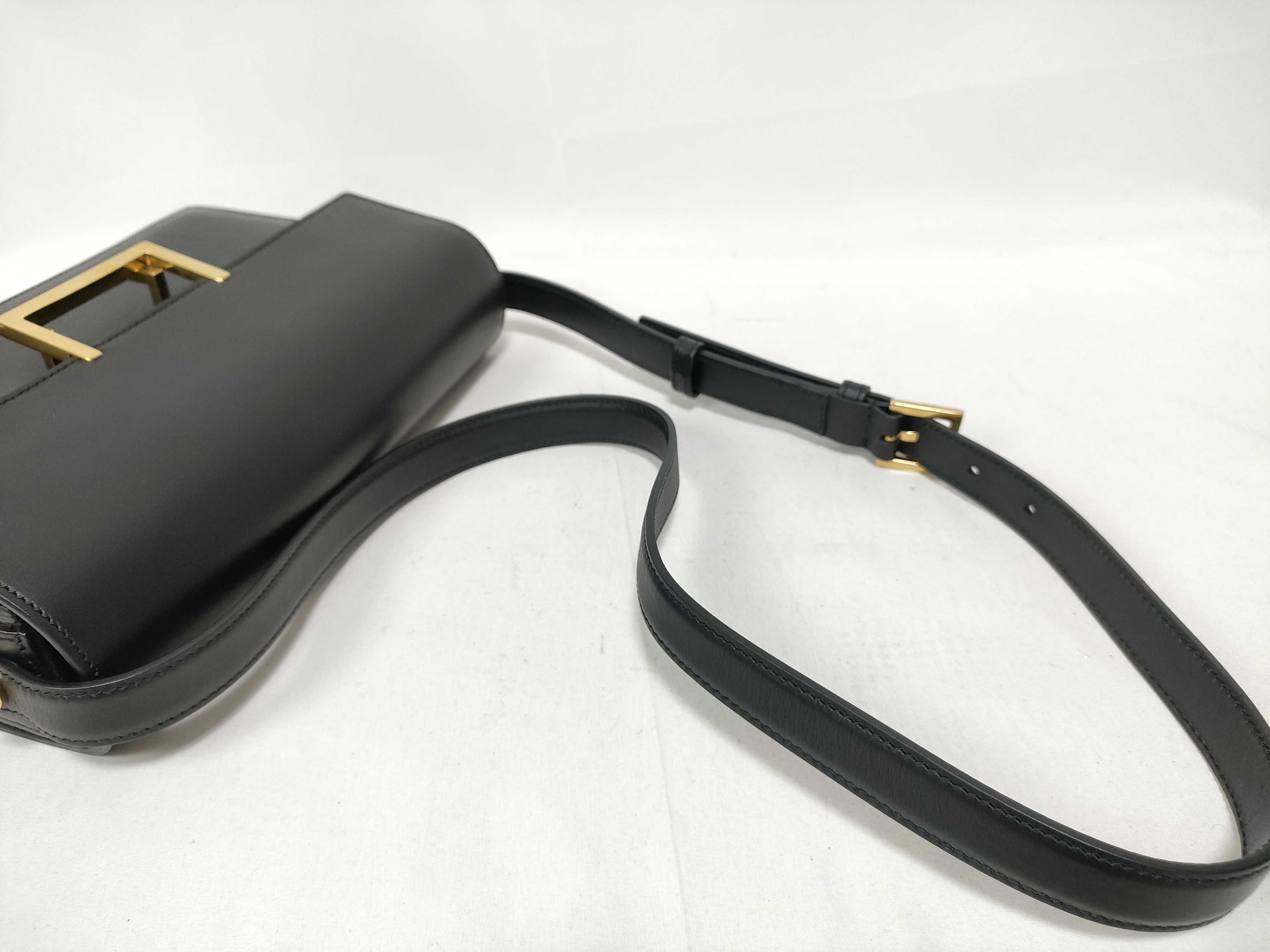 Loulou Leather Shoulder Bag, Black — view 8