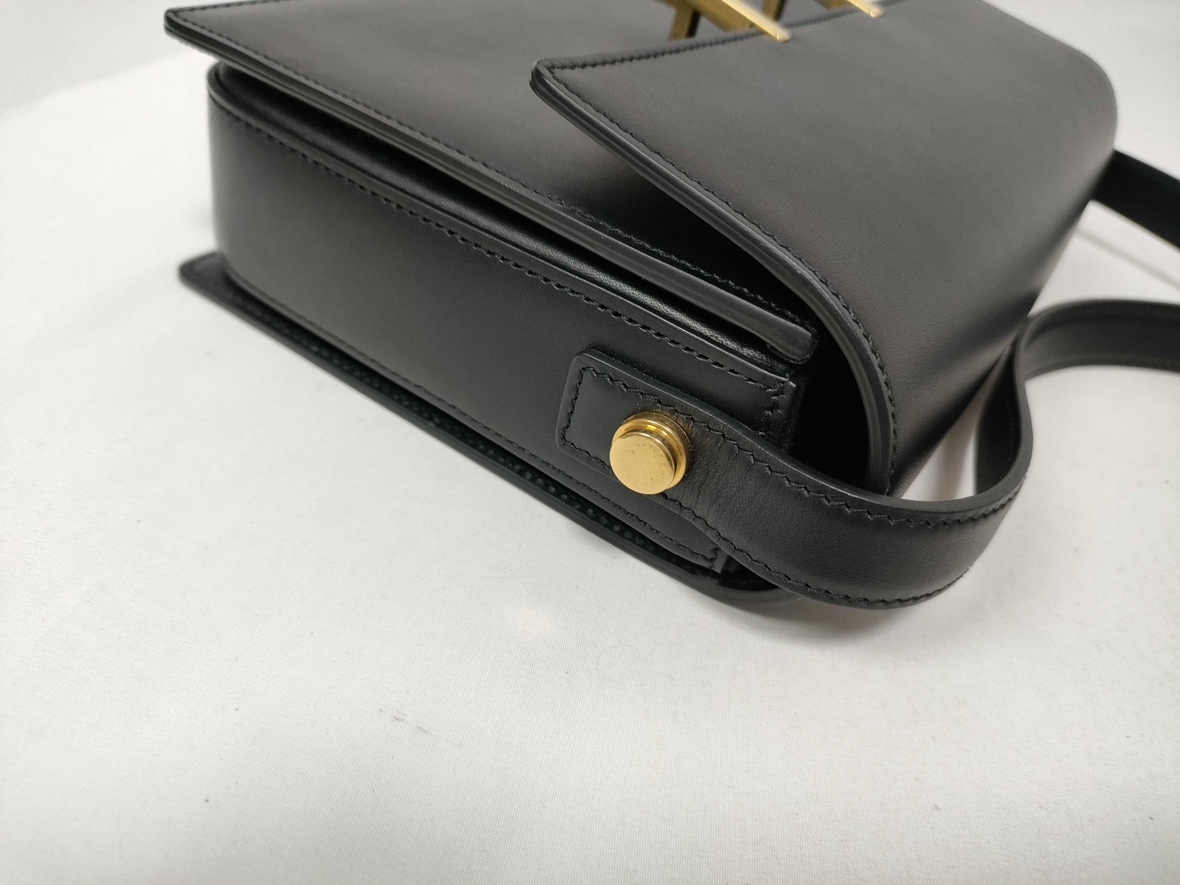 Loulou Leather Shoulder Bag, Black — view 9