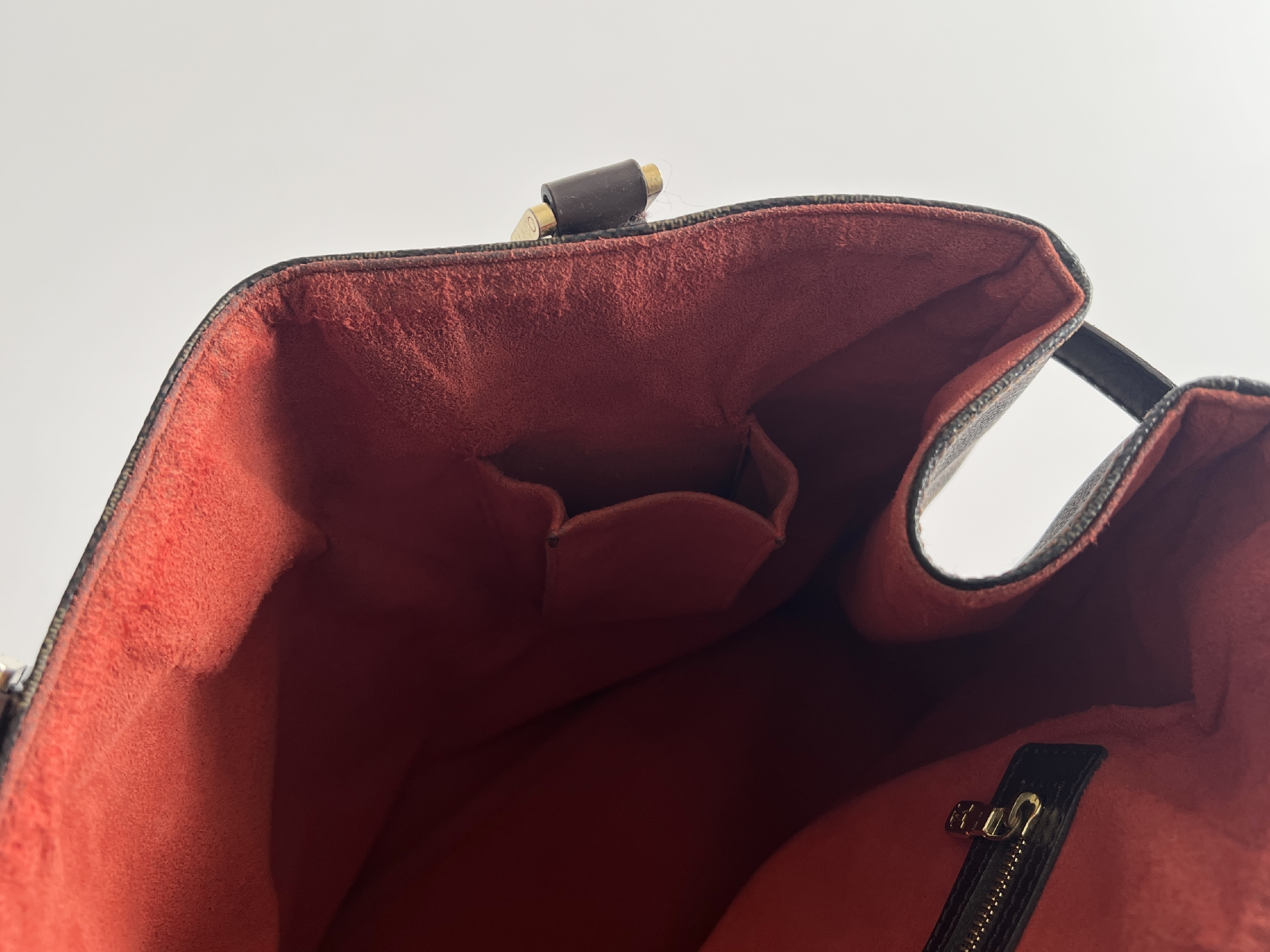 Uzès Damier Ebene Leather Handbag Tote Bag — view 8