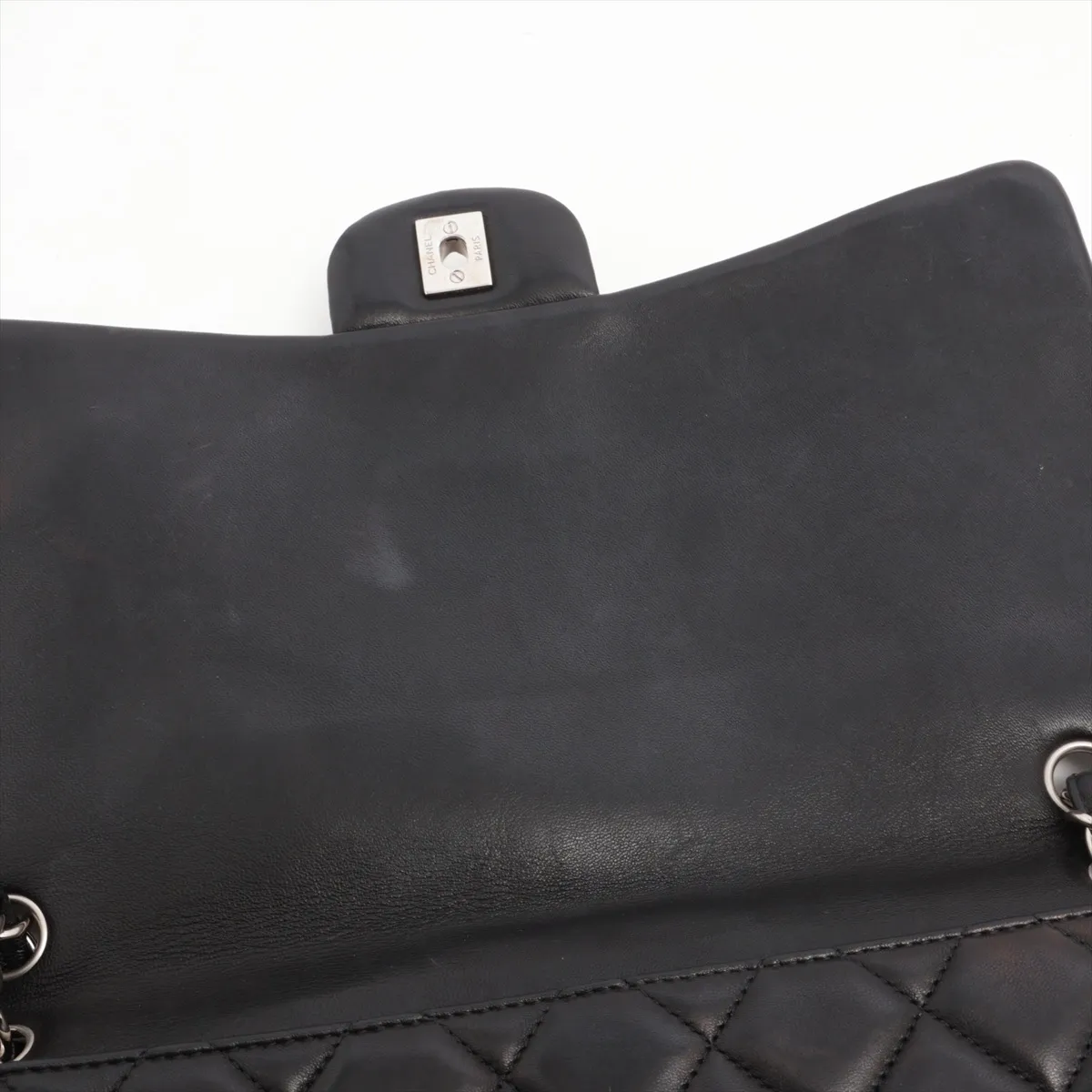 Deca Matelasse 34 Maxi Lambskin Single Flap Double Chain Bag Black Silver Hardware 14110417 14th Series A58601 — view 11