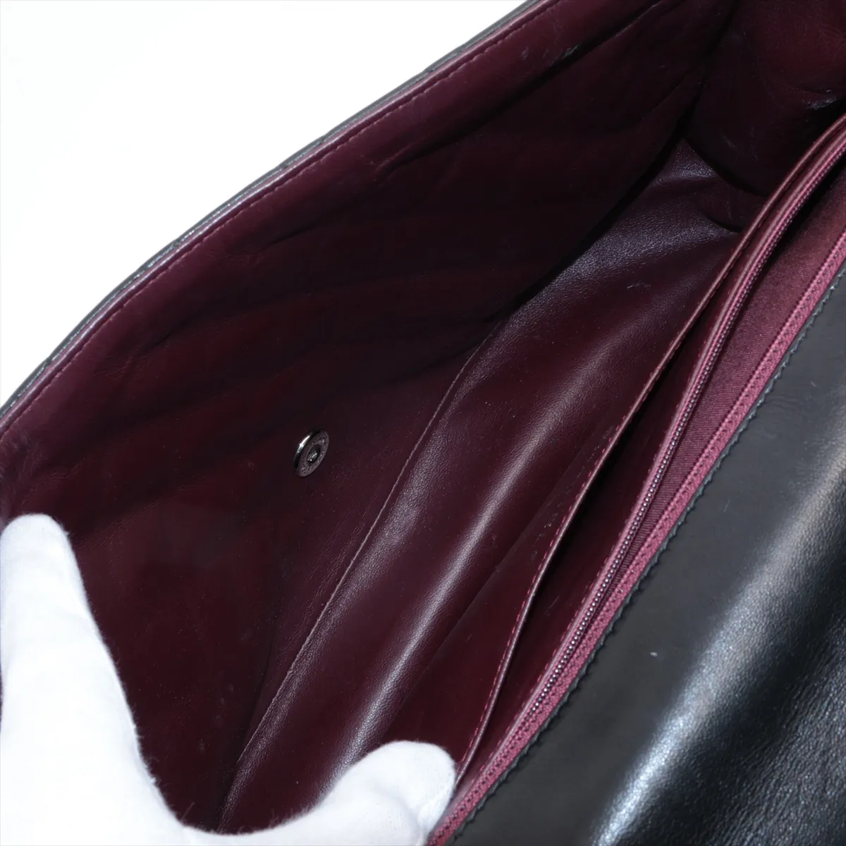 Deca Matelasse 34 Maxi Lambskin Single Flap Double Chain Bag Black Silver Hardware 14110417 14th Series A58601 — view 7
