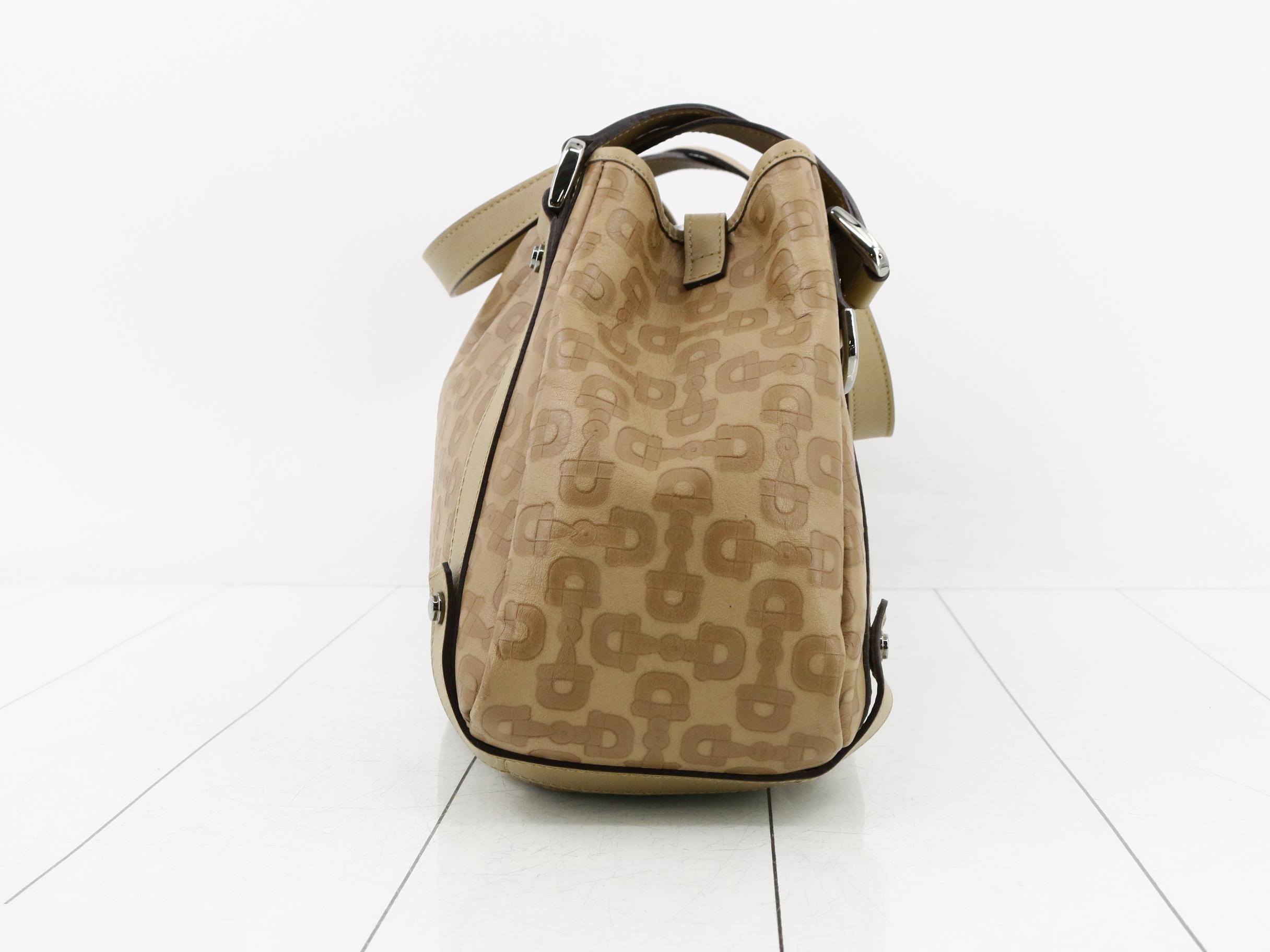 Abbey Embossed Leather Horsebit Shoulder Bag — view 3