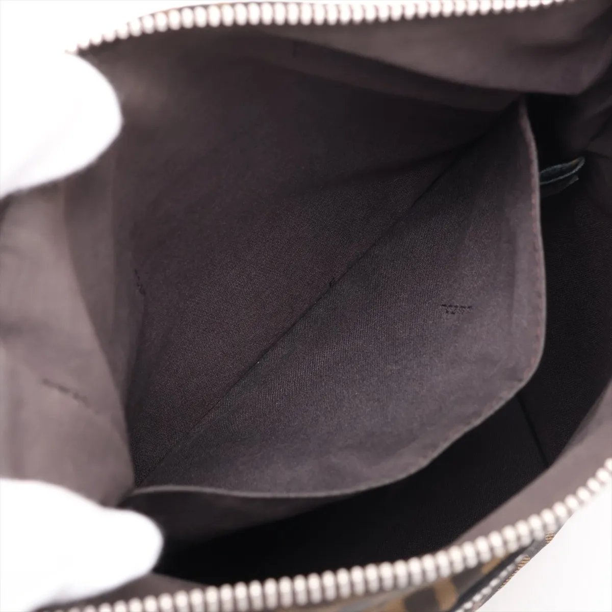 Zucca Canvas x Leather Shoulder Bag, Brown, 7VA255 — view 7