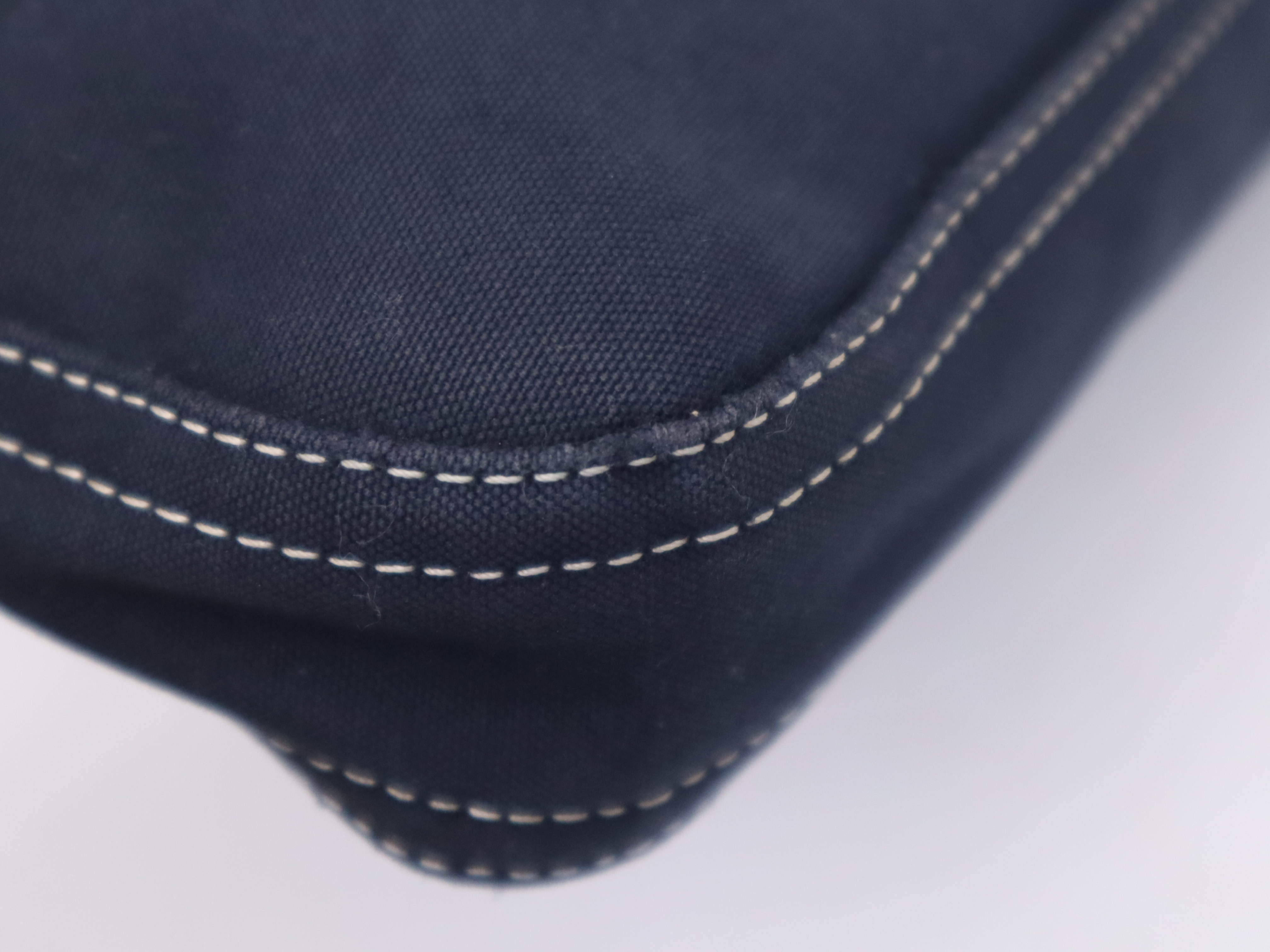 Denim Mamma Bucket Handbag, Navy, Silver Hardware, with Dust Bag — view 11