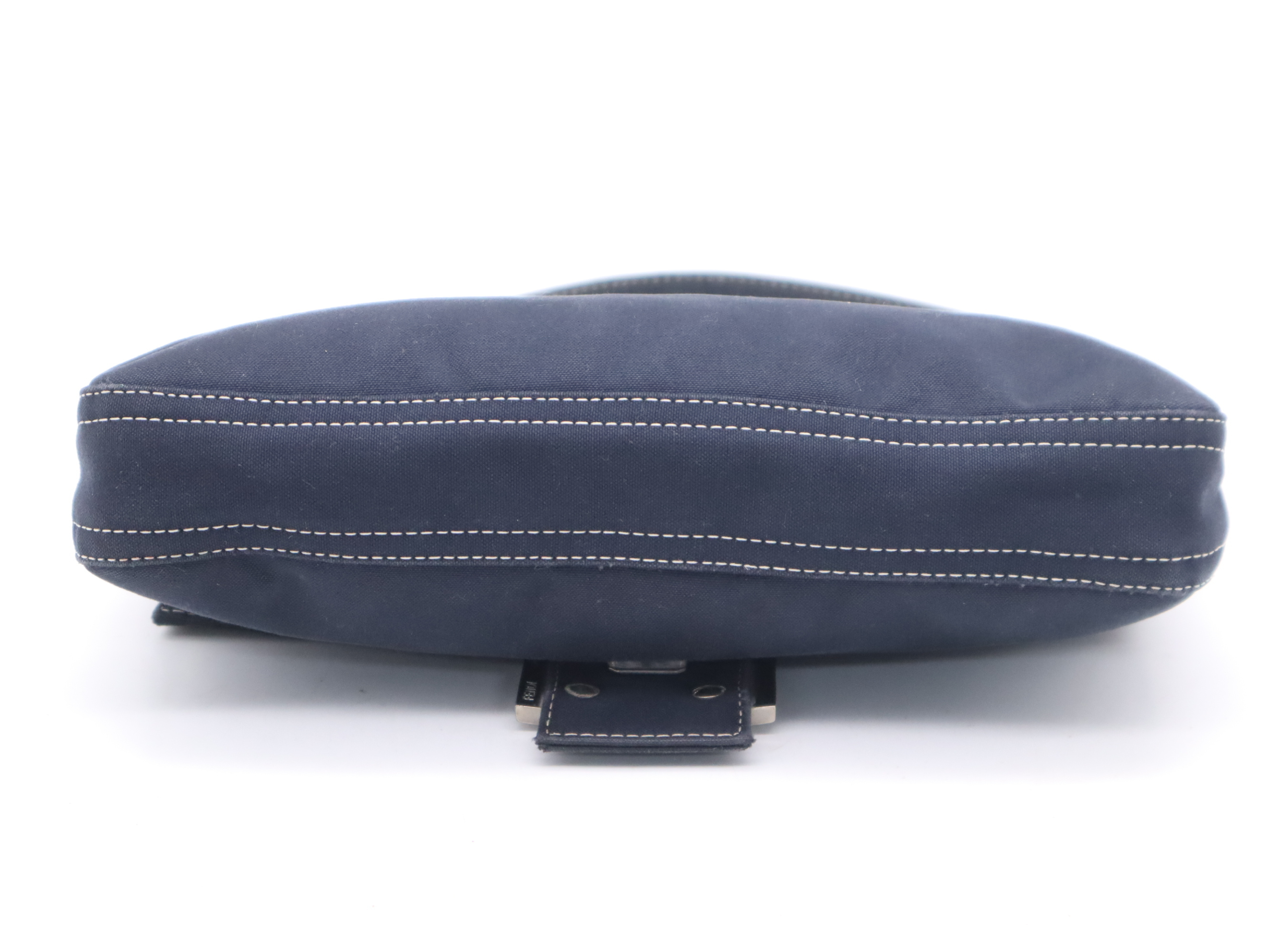 Denim Mamma Bucket Handbag, Navy, Silver Hardware, with Dust Bag — view 4
