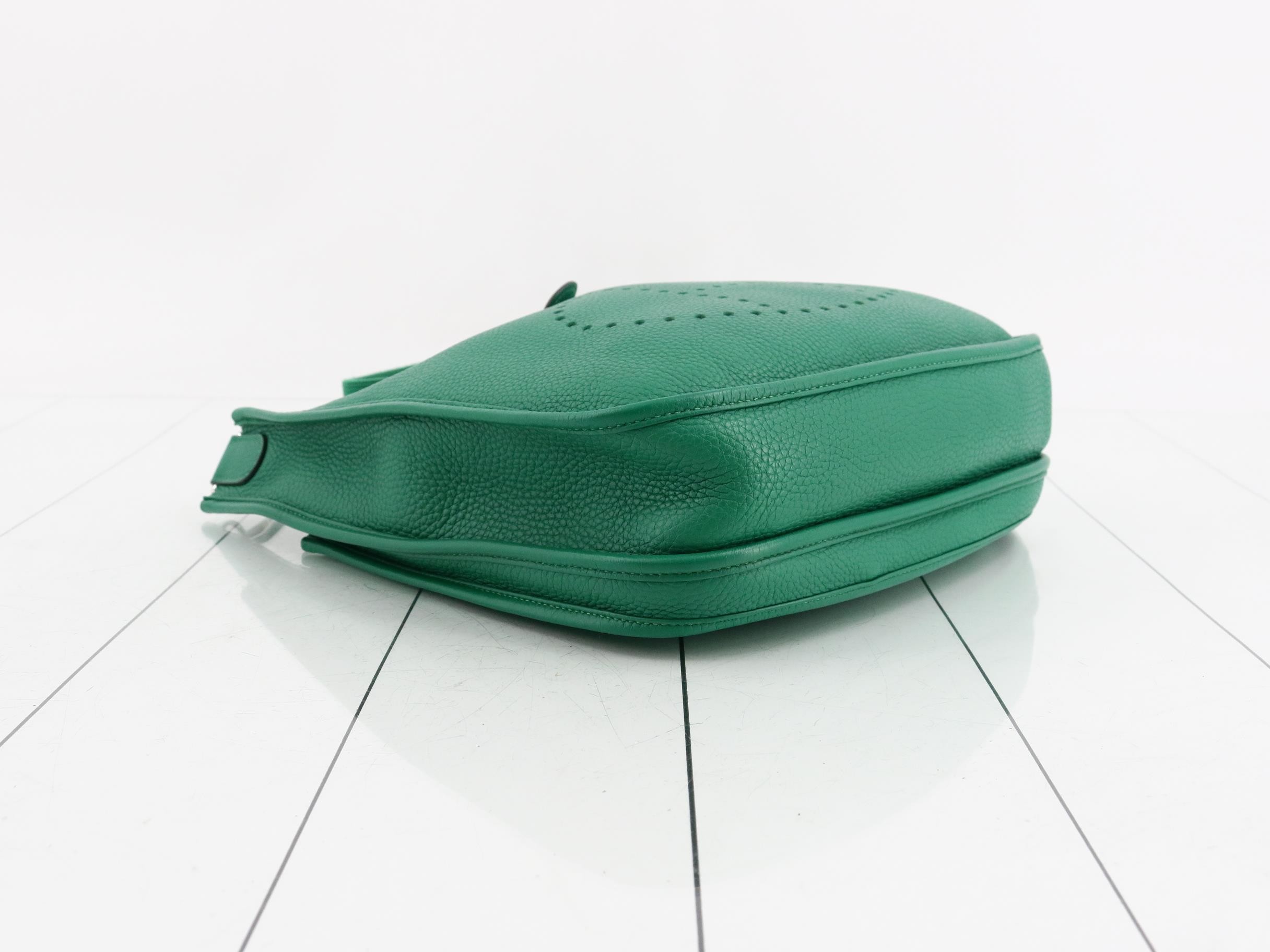 Evelyn PM Leather Shoulder Bag, C Stamp, Green — view 5