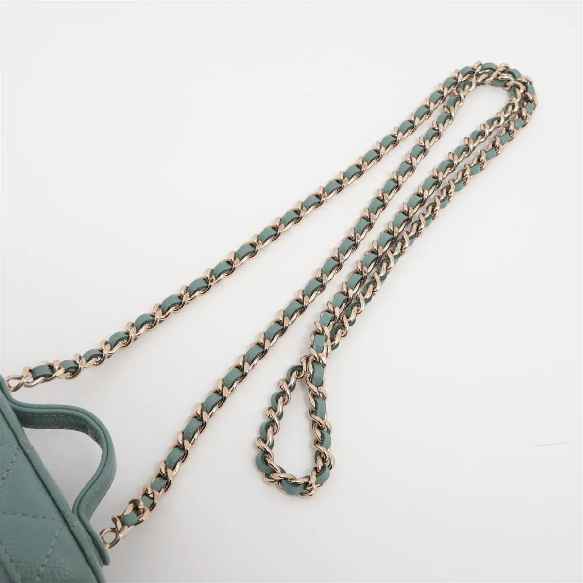 Matelasse caviar skin 2WAY shoulder bag vanity green gold hardware 31881144 31s — view 7
