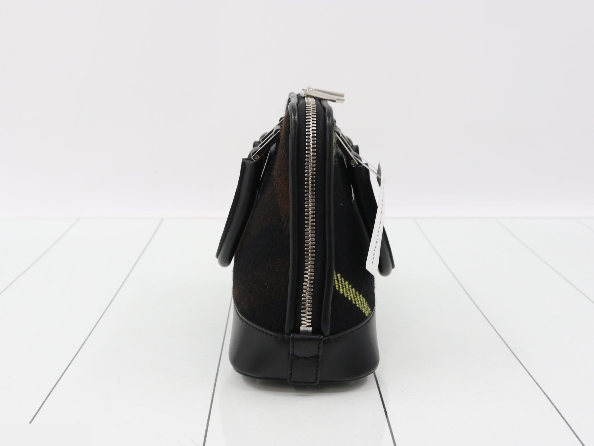 handbag, black, wool and leather. — view 3