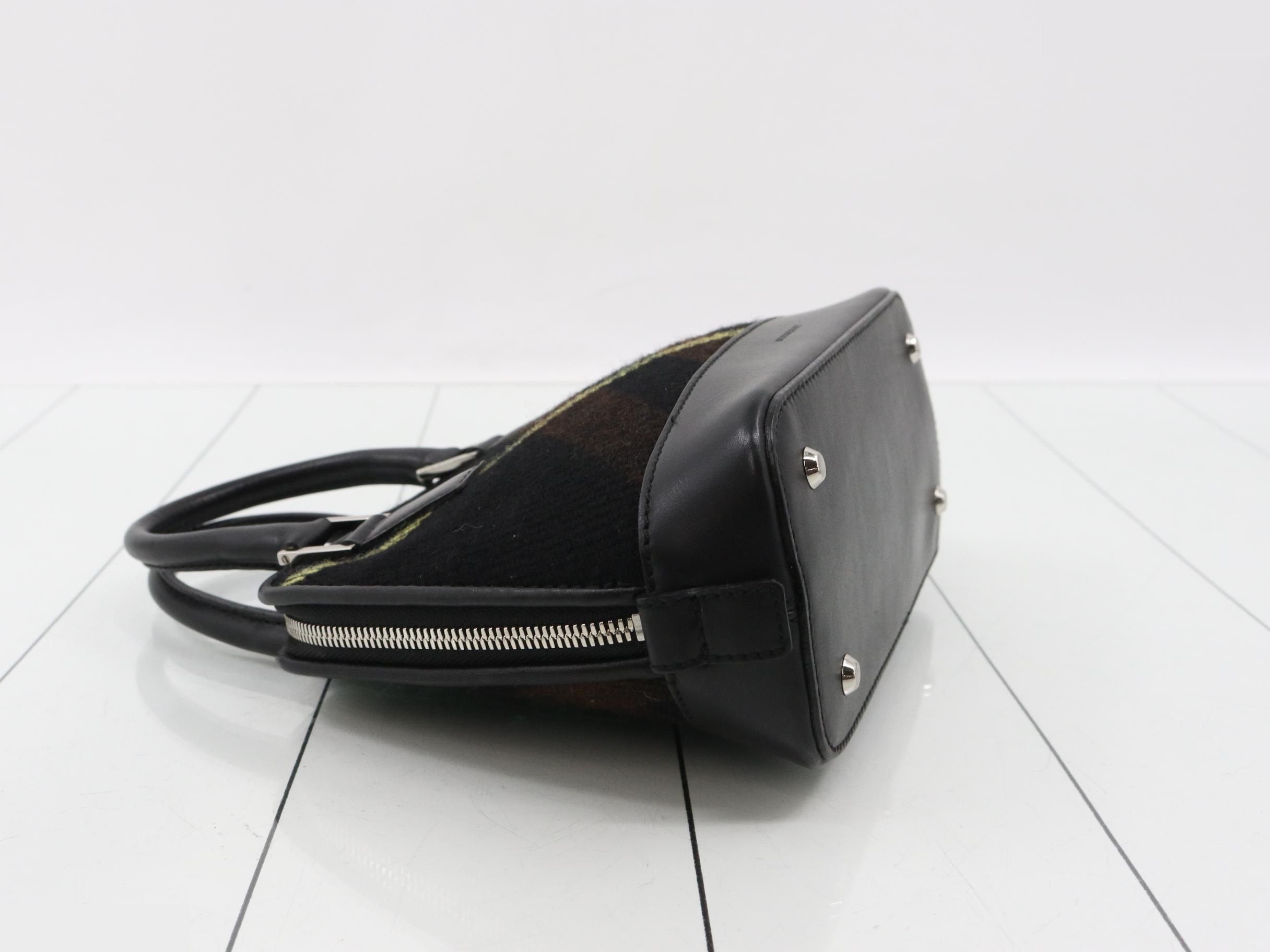 handbag, black, wool and leather. — view 5