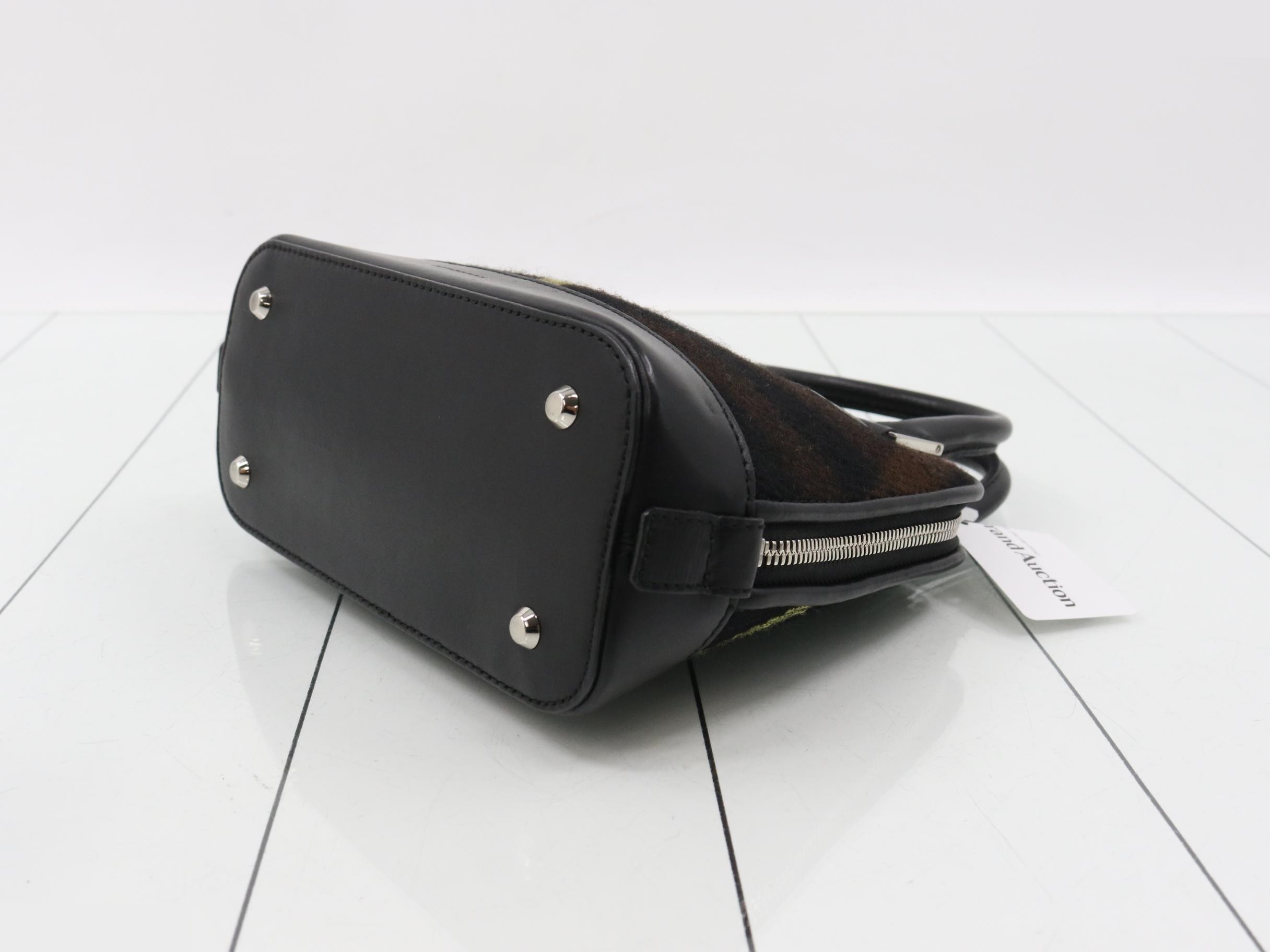 handbag, black, wool and leather. — view 6