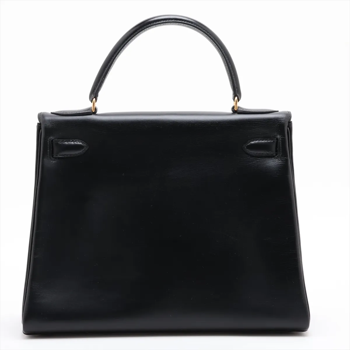 [Individually packaged] Hermes Kelly 28 Letournée Box Calf Black Gold Hardware F: 1976 Cadena lock is difficult to open — view 2