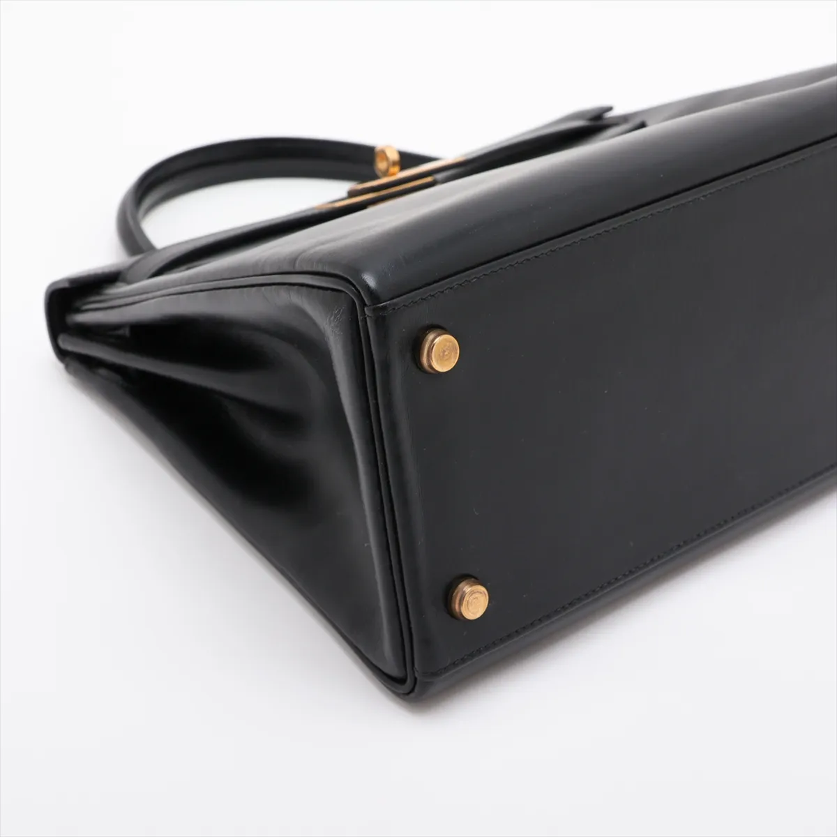 [Individually packaged] Hermes Kelly 28 Letournée Box Calf Black Gold Hardware F: 1976 Cadena lock is difficult to open — view 4