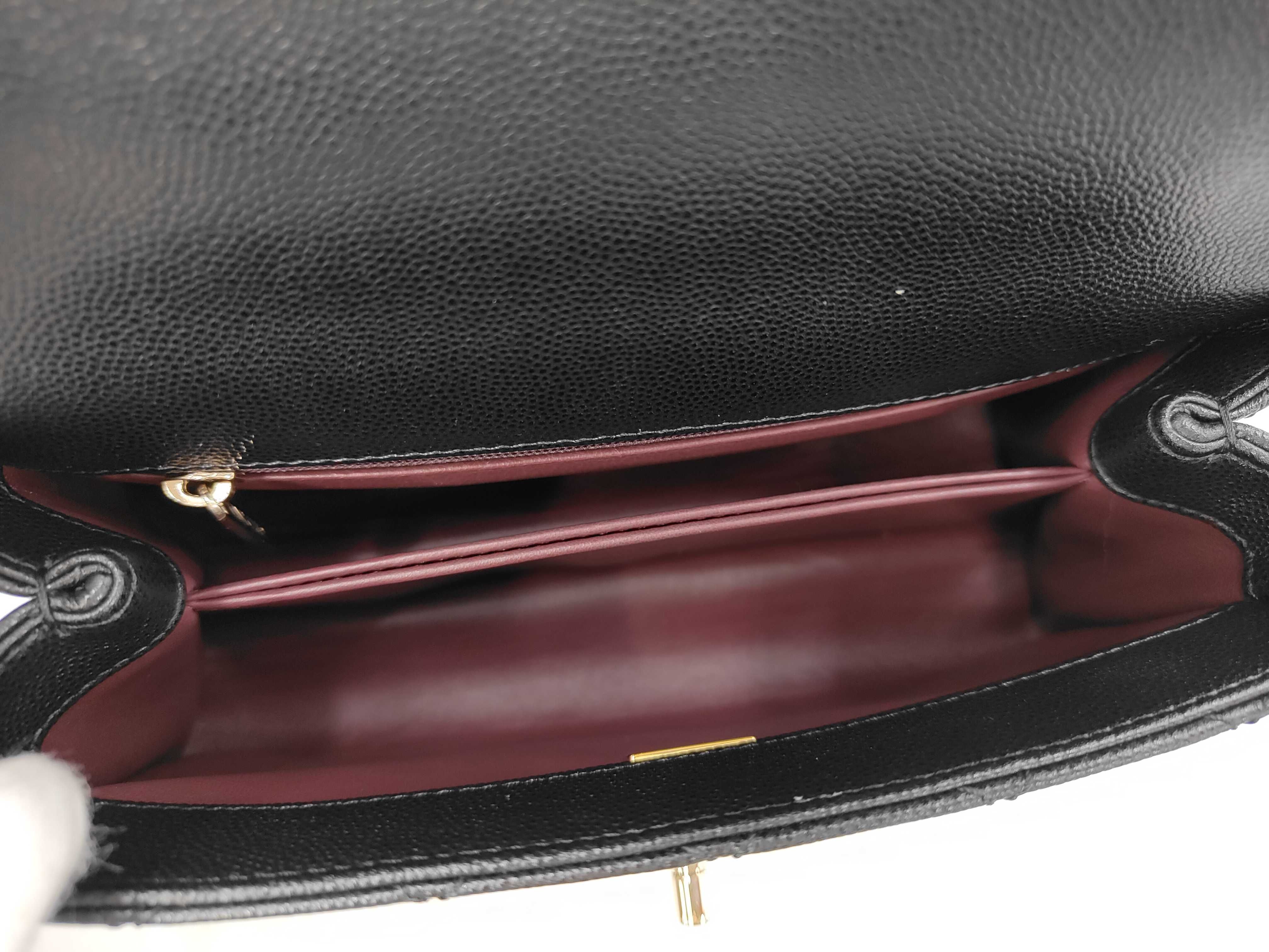 Caviar Skin Coco Handle XS Black Gold Hardware Handbag — view 10