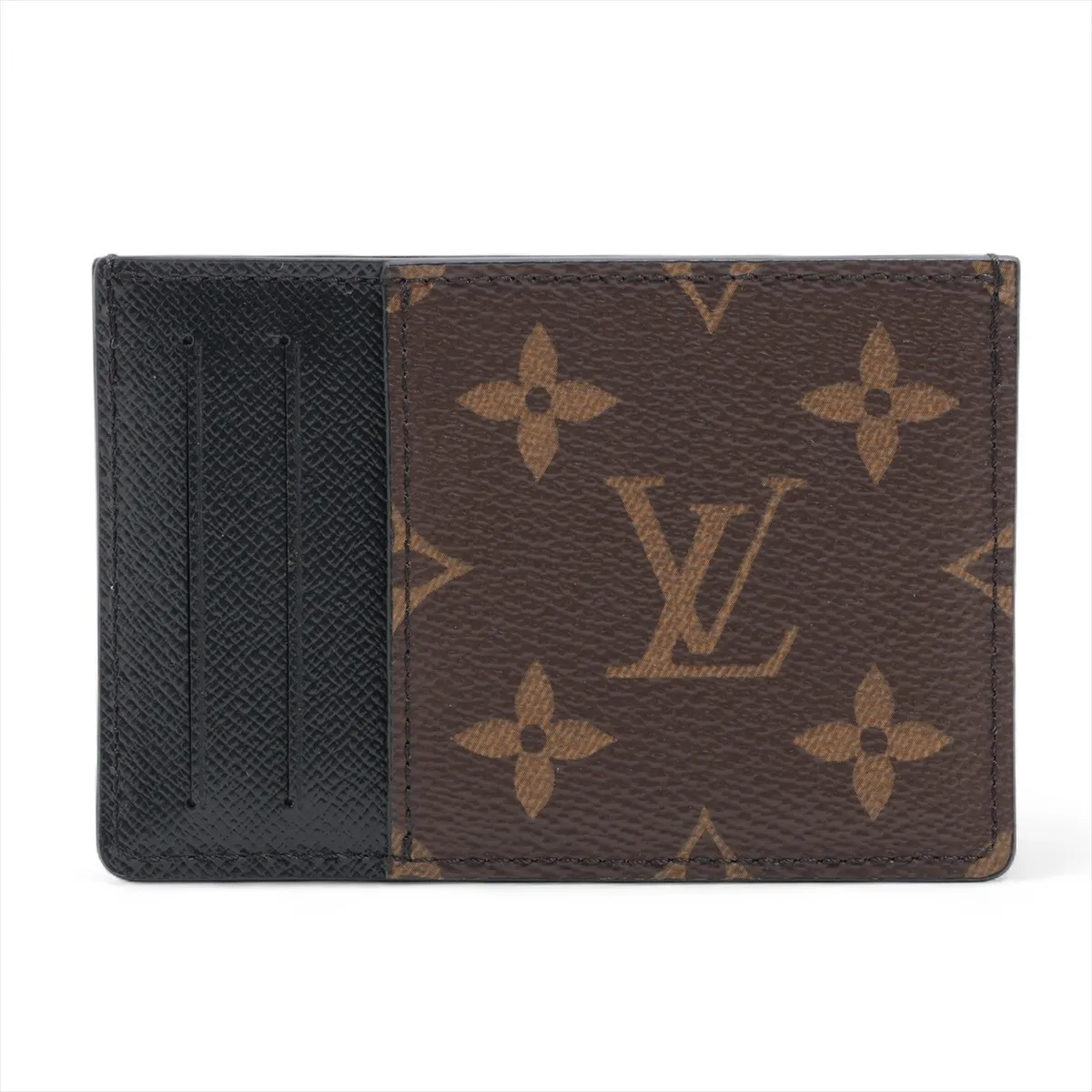 Monogram Macassar Neo Portecarte M60166 Brown x Black Pass Case (RFID Activated)
