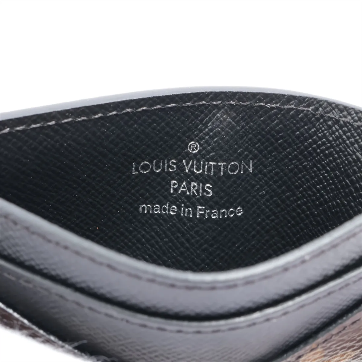 Monogram Macassar Neo Portecarte M60166 Brown x Black Pass Case (RFID Activated) — view 4