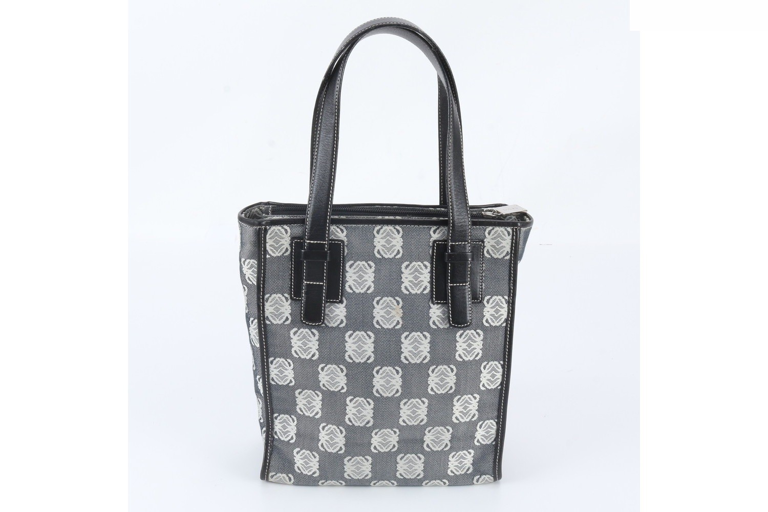 Anagram Repeat Canvas Leather Tote Bag — view 3