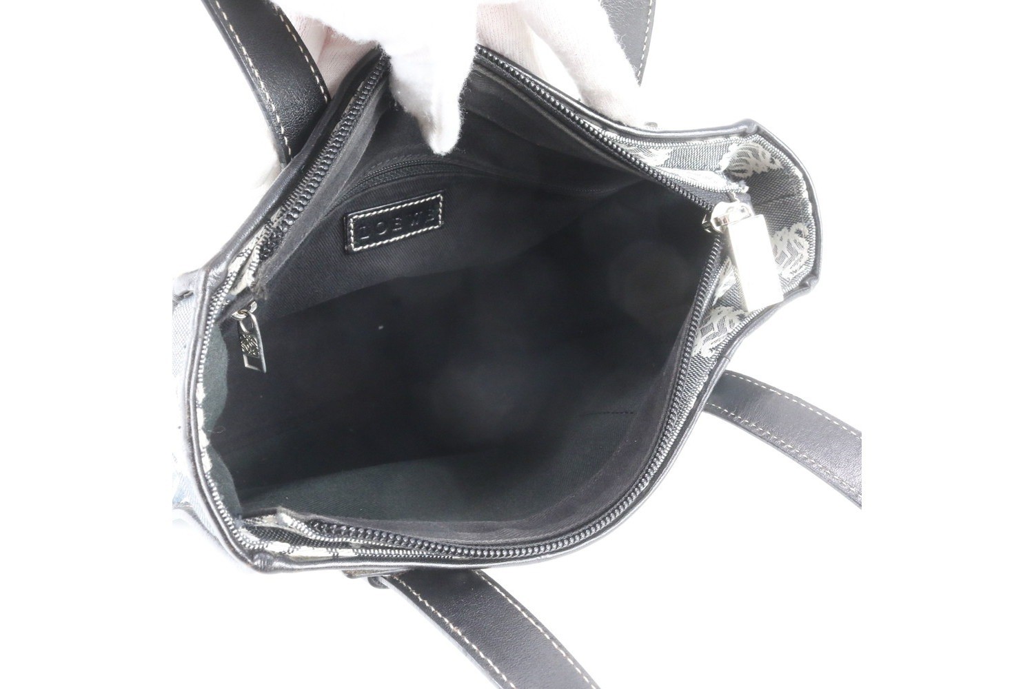 Anagram Repeat Canvas Leather Tote Bag — view 7