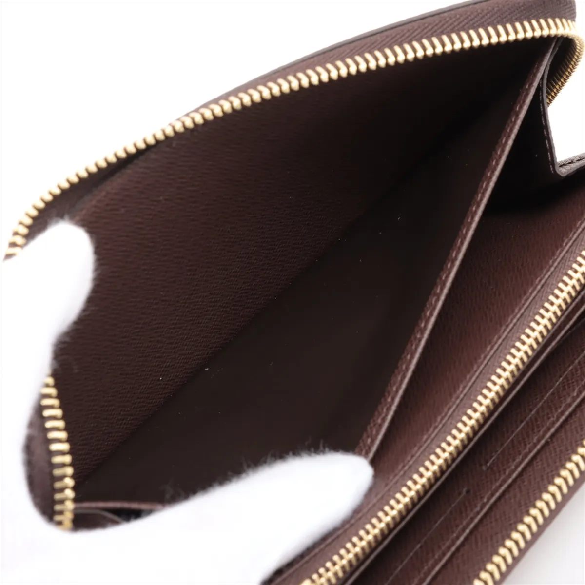 Damier Zippy Wallet N41661 Brown Round Zip Wallet RFID Reaction — view 4