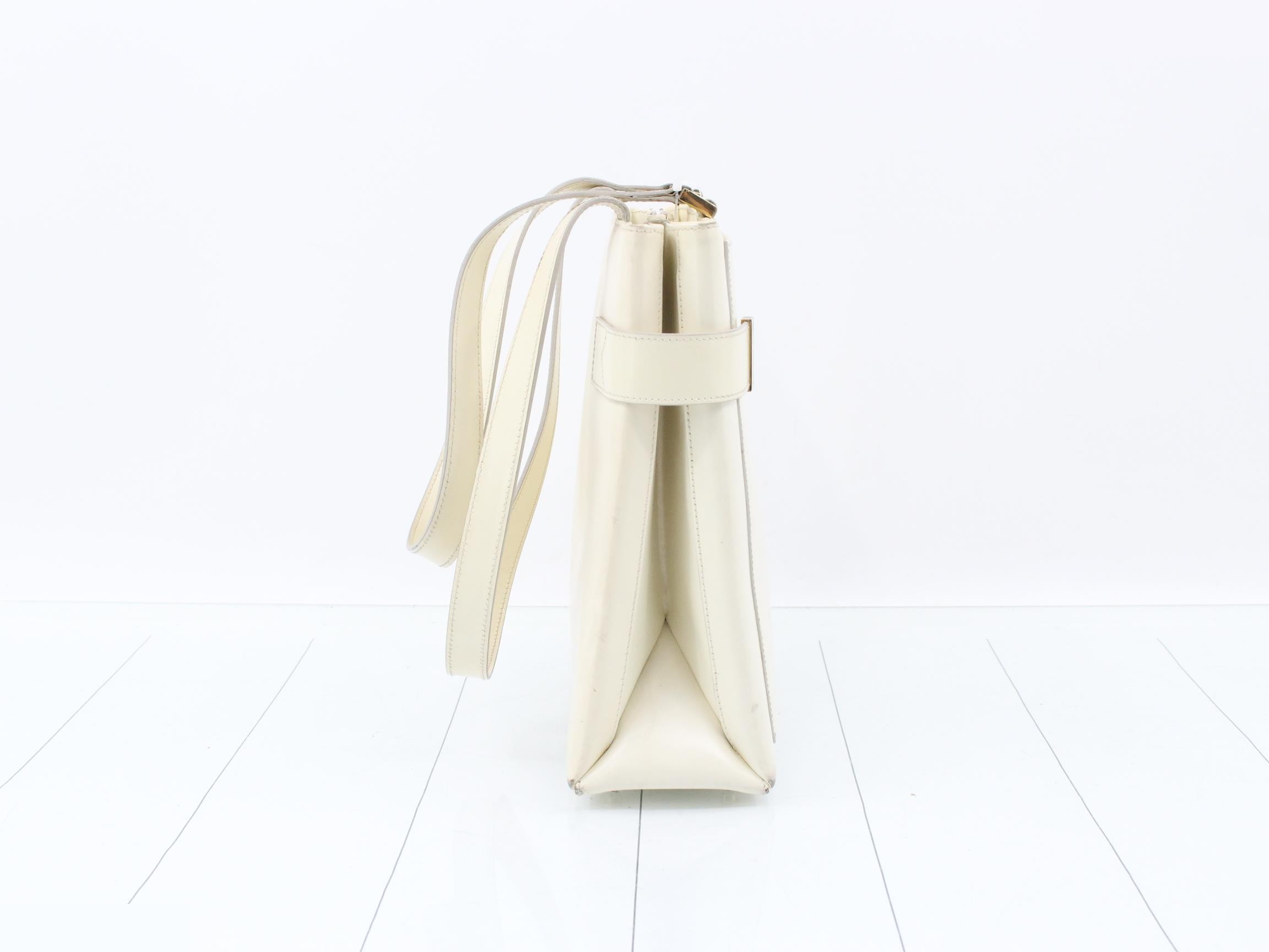 Old Gucci Leather Tote Bag White — view 4