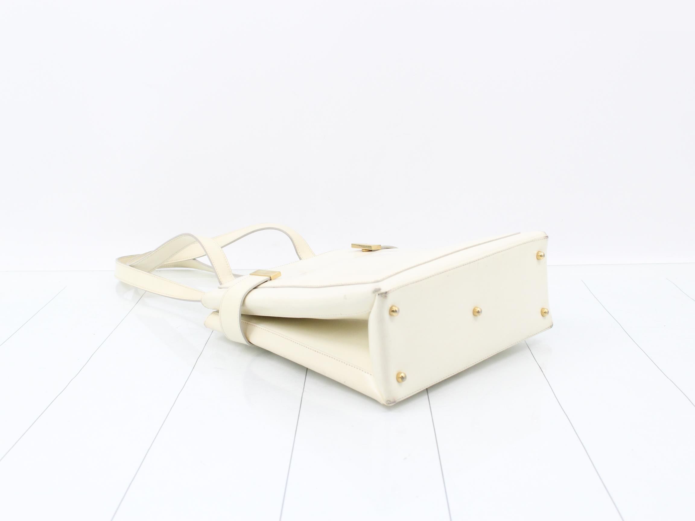 Old Gucci Leather Tote Bag White — view 5