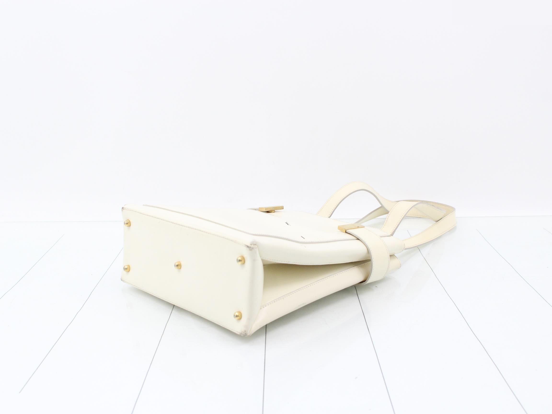 Old Gucci Leather Tote Bag White — view 6