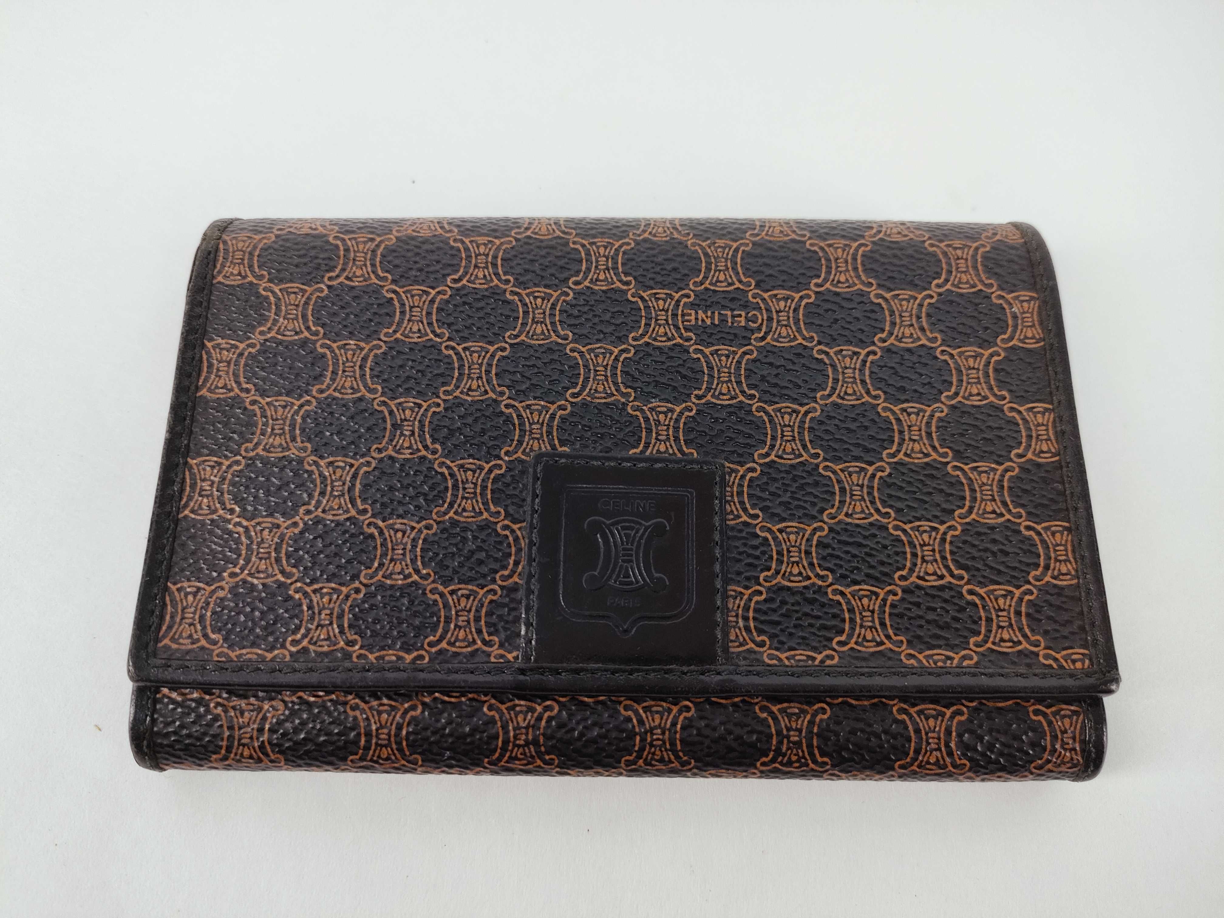 Macadam pattern bi-fold compact wallet, black wallet