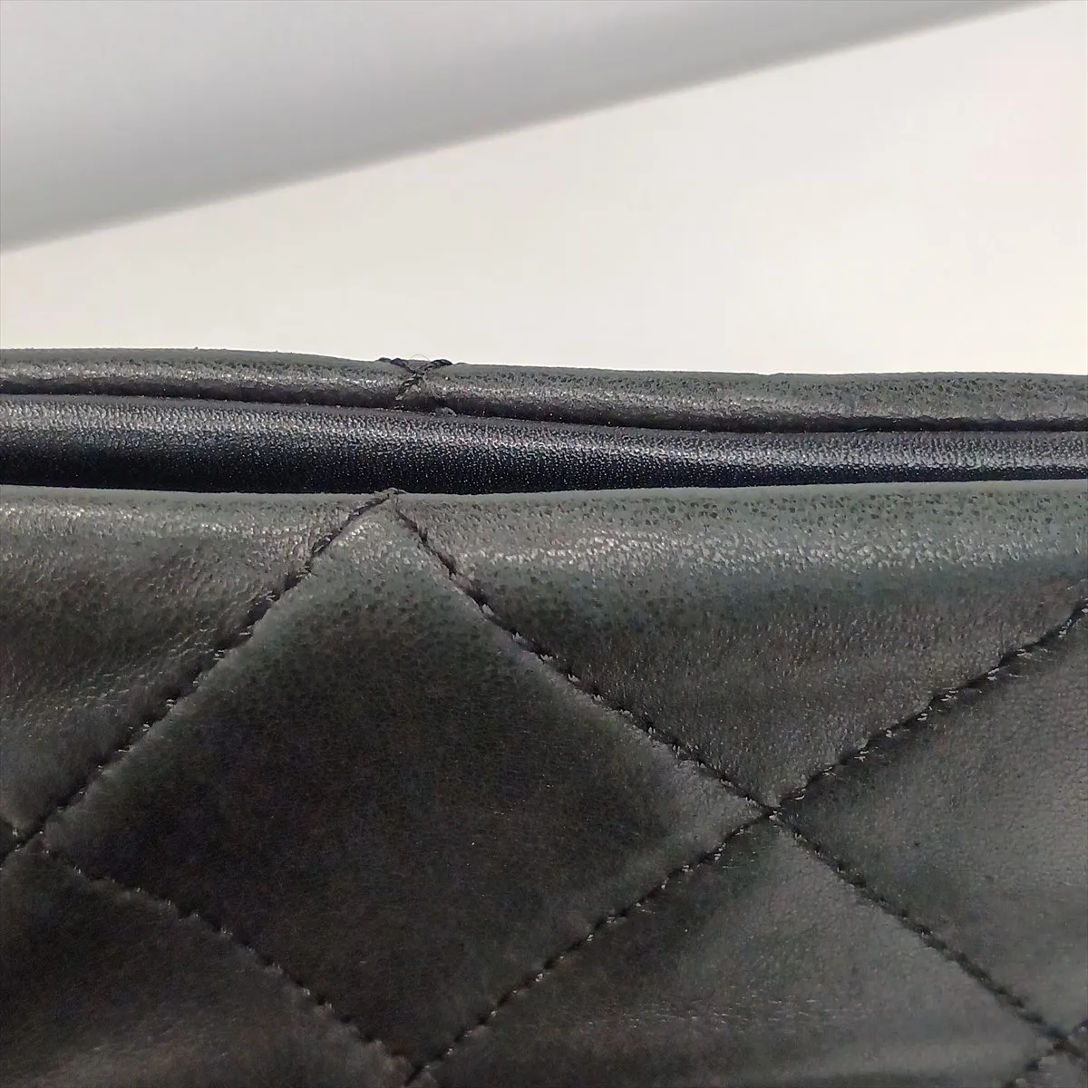 Matelassé Lambskin x Patent Leather Chain Shoulder Bag, Black, Silver Hardware, 19031744, Serial Number 19 — view 14