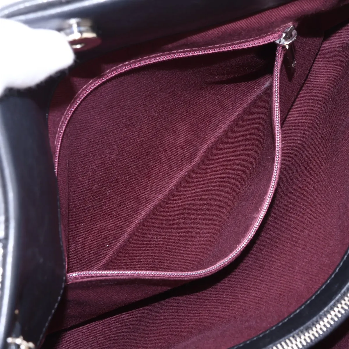 Matelassé Lambskin x Patent Leather Chain Shoulder Bag, Black, Silver Hardware, 19031744, Serial Number 19 — view 8