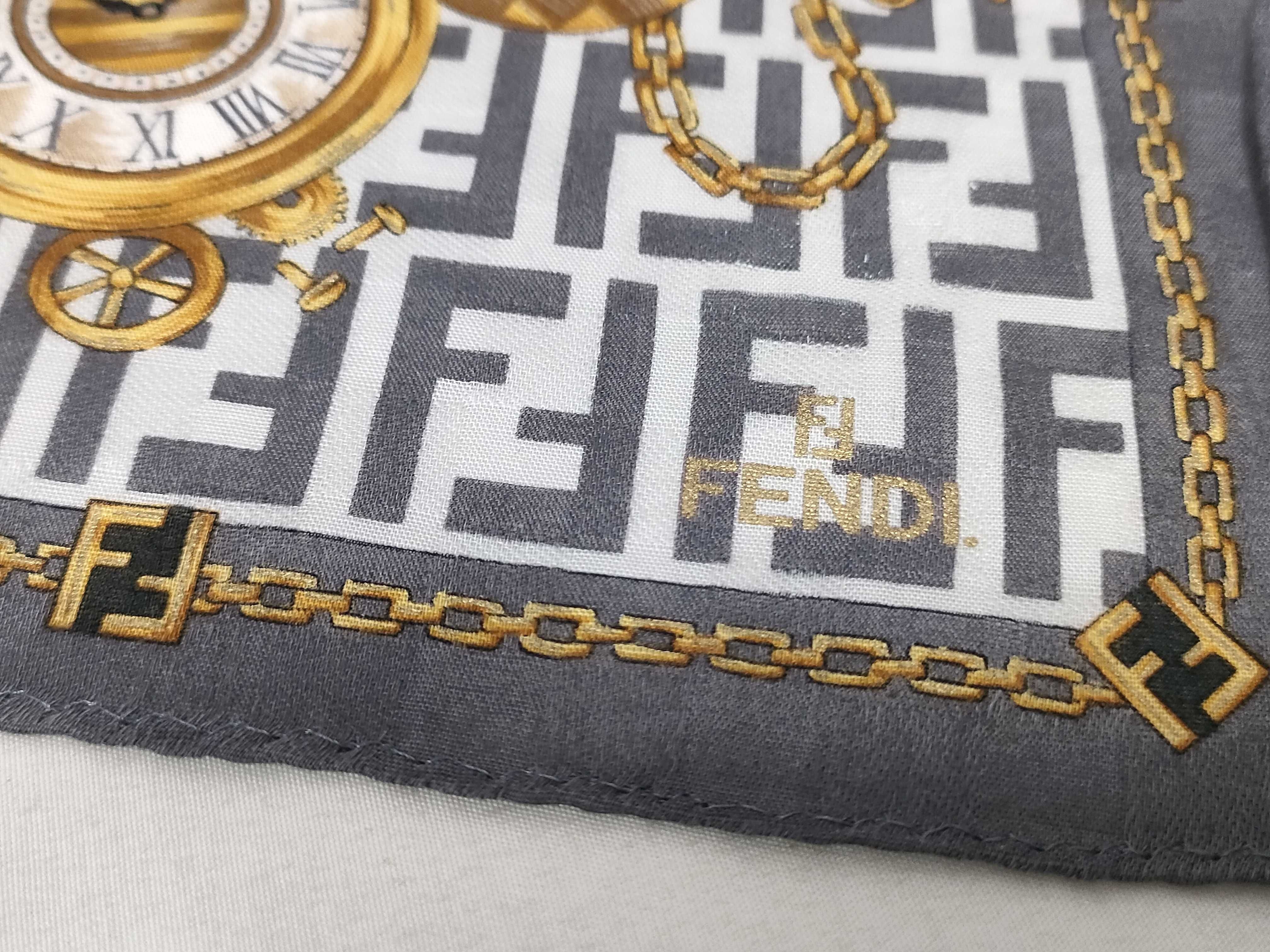 handkerchief scarf FF Zucca all-over print pocket watch gray other accessories — view 3