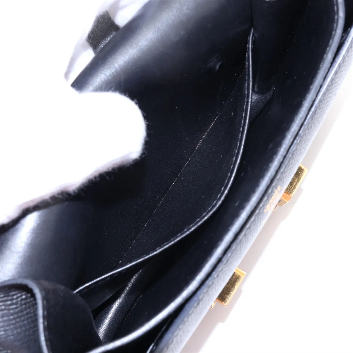 [Individually packaged] Hermes Constance 3 Mini 18, Veau Epsom leather, black, gold hardware, faint engraving. — view 7