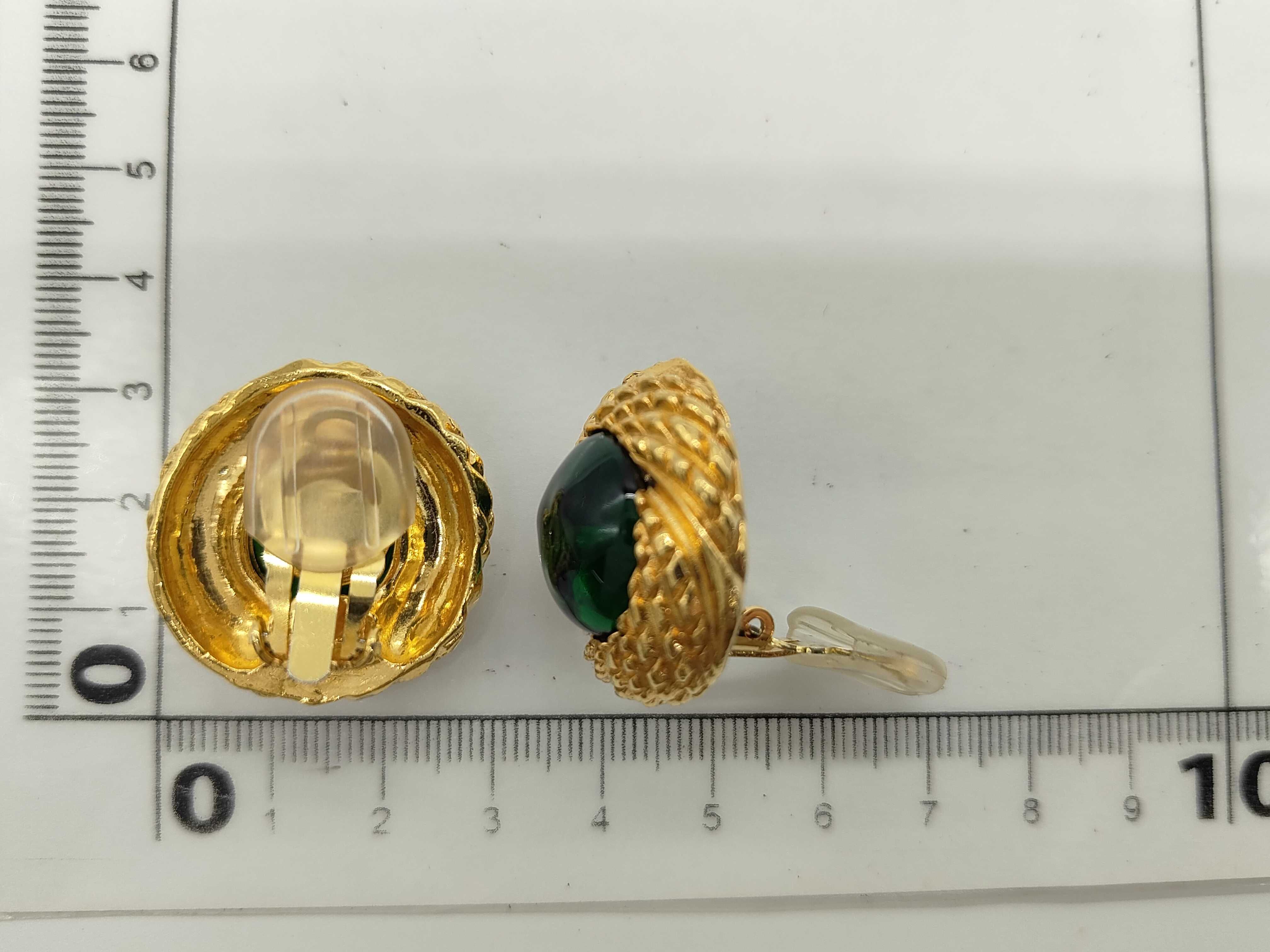 Earrings, Colored Stone, Green and Gold Earrings — view 6