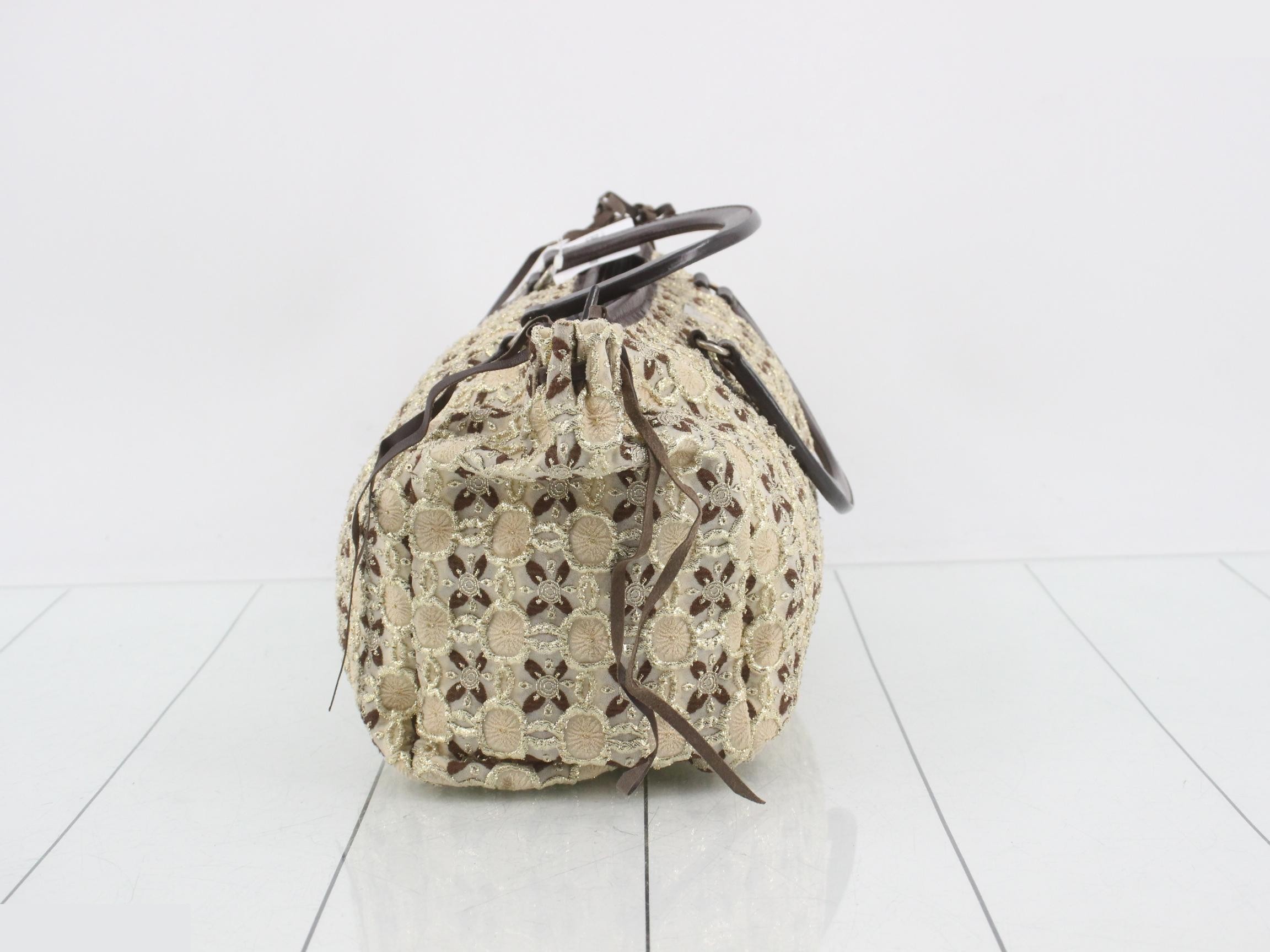 tweed handbag with embroidery and floral pattern. — view 4