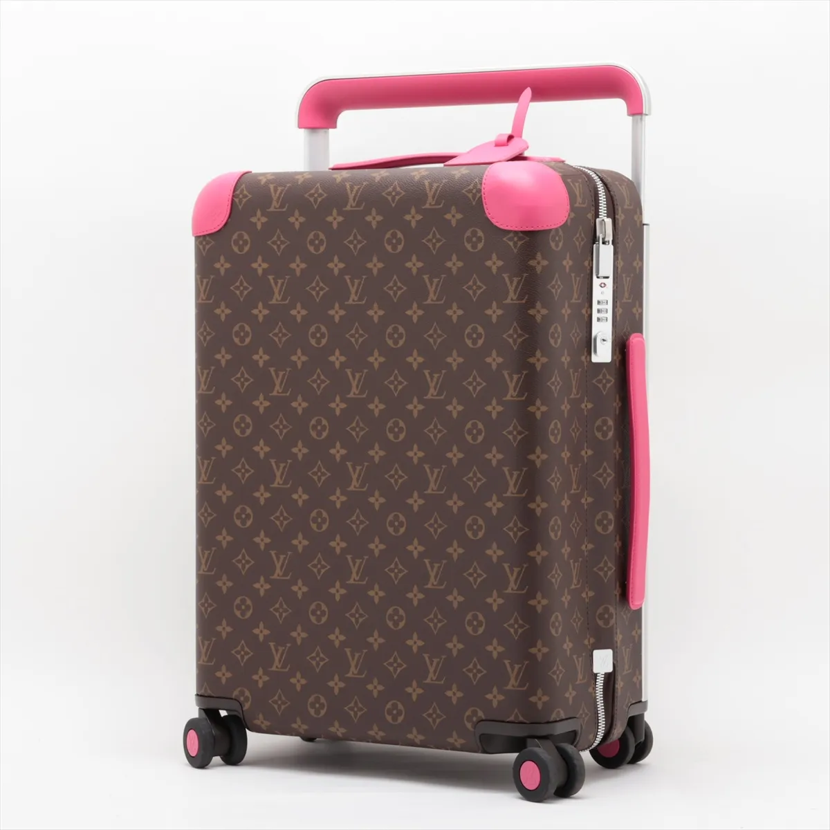 [Individually packaged] Louis Vuitton Monogram Macassar Horizon 55 M12612 Brown x Pink, PIN code 505, RFID responsive. — view 9