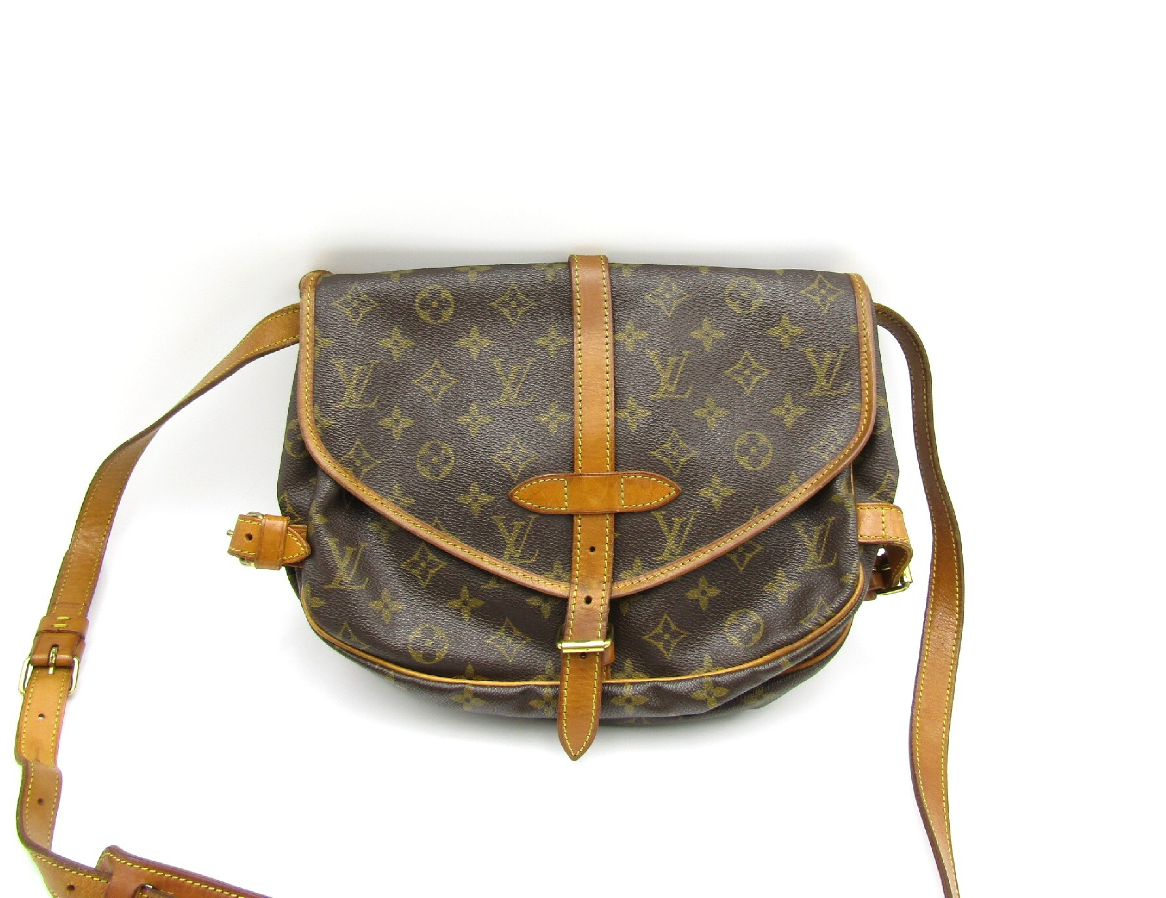 LV Saumur 30 M42256 Monogram Gold Hardware Shoulder Bag — view 2