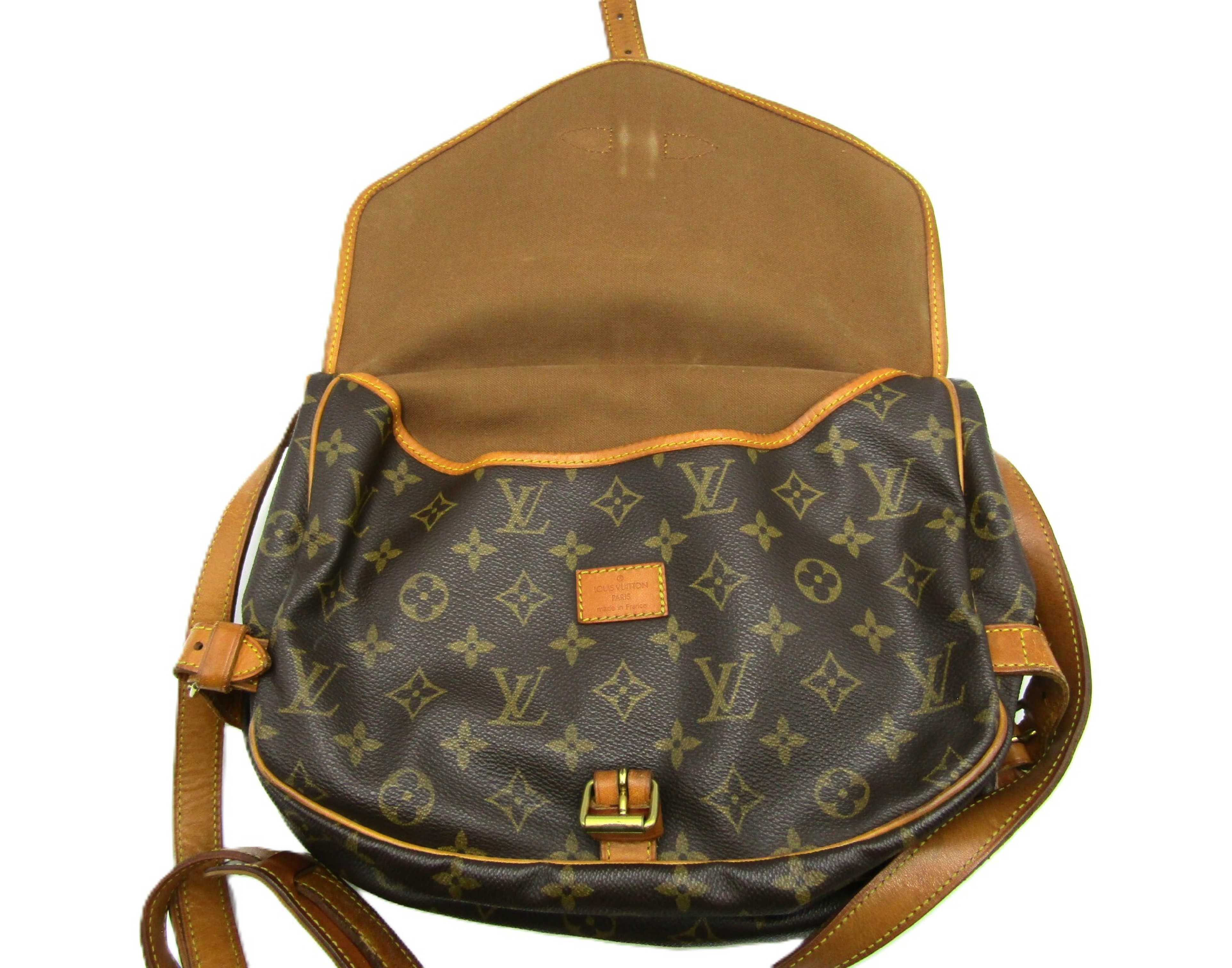 LV Saumur 30 M42256 Monogram Gold Hardware Shoulder Bag — view 5