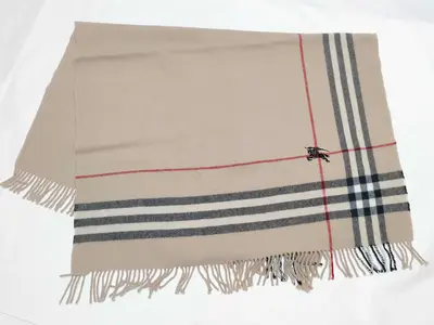 Nova Check Beige Shawl, Throw, and Other Accessories