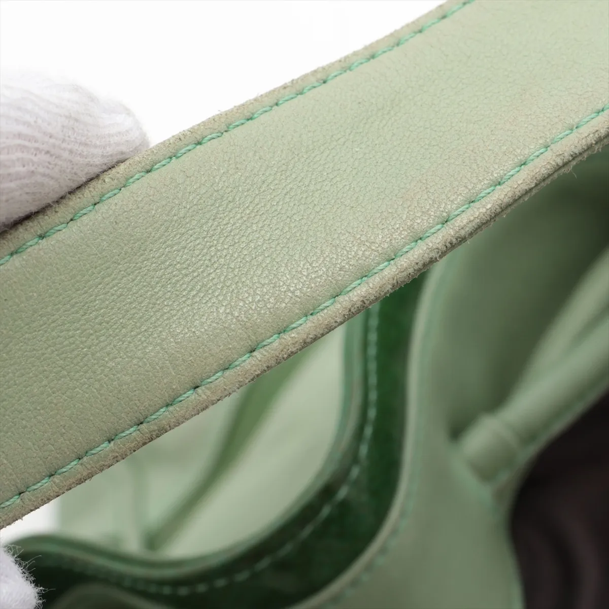 leather handbag green — view 15