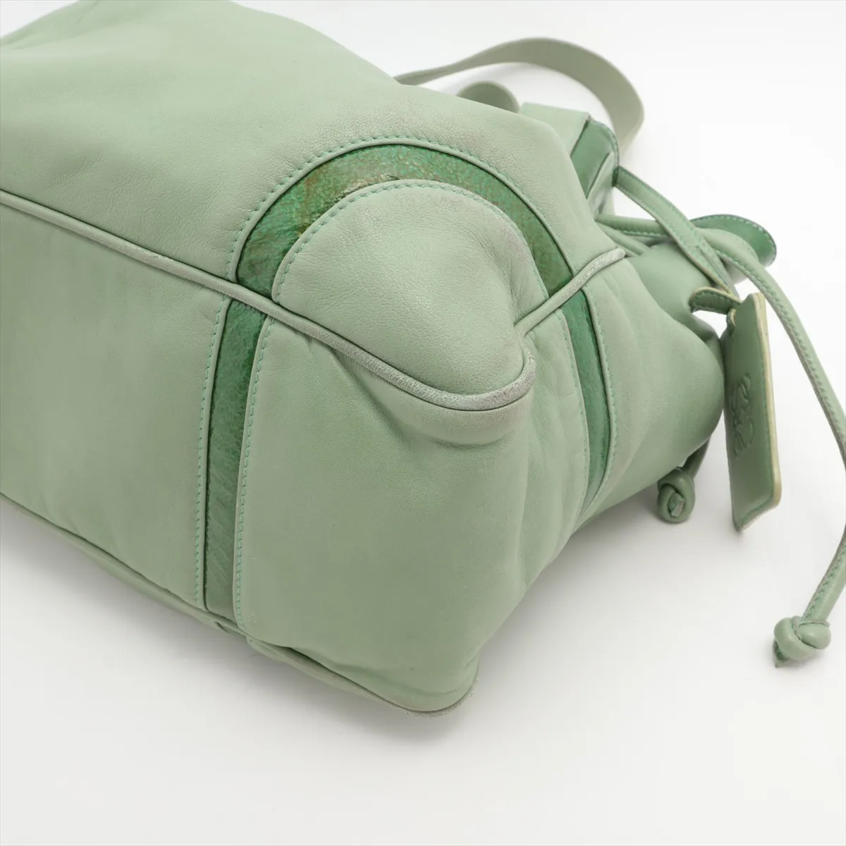 leather handbag green — view 3