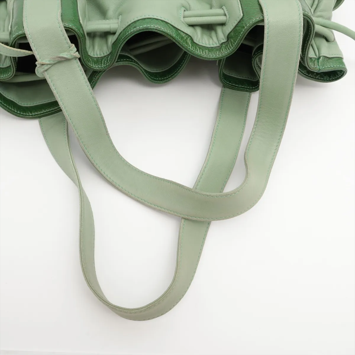 leather handbag green — view 5