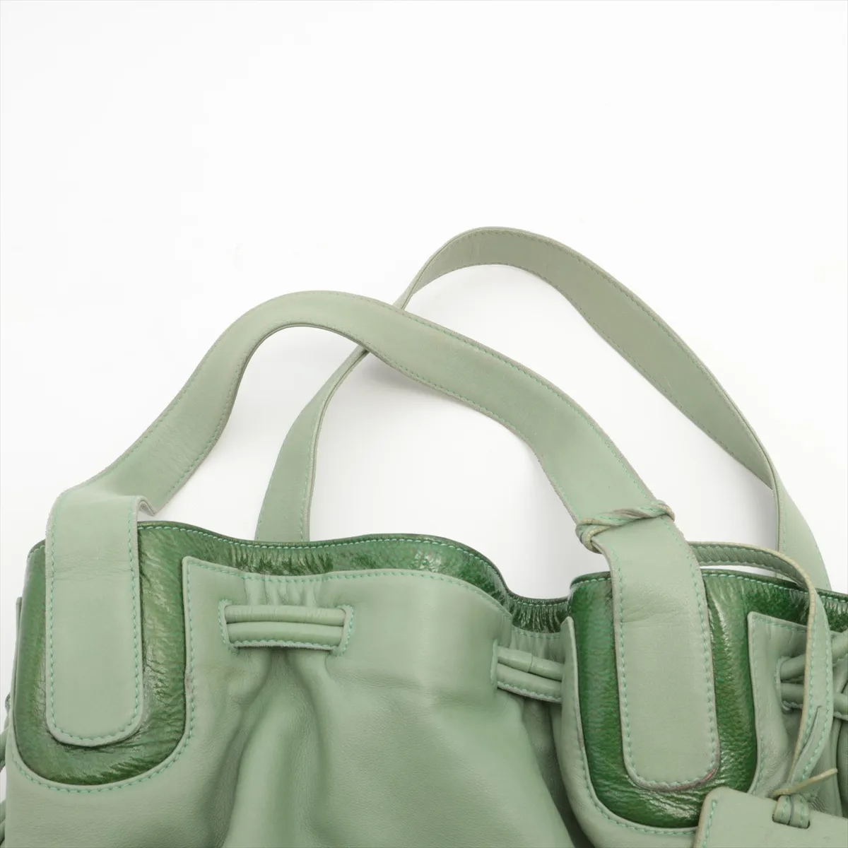 leather handbag green — view 6