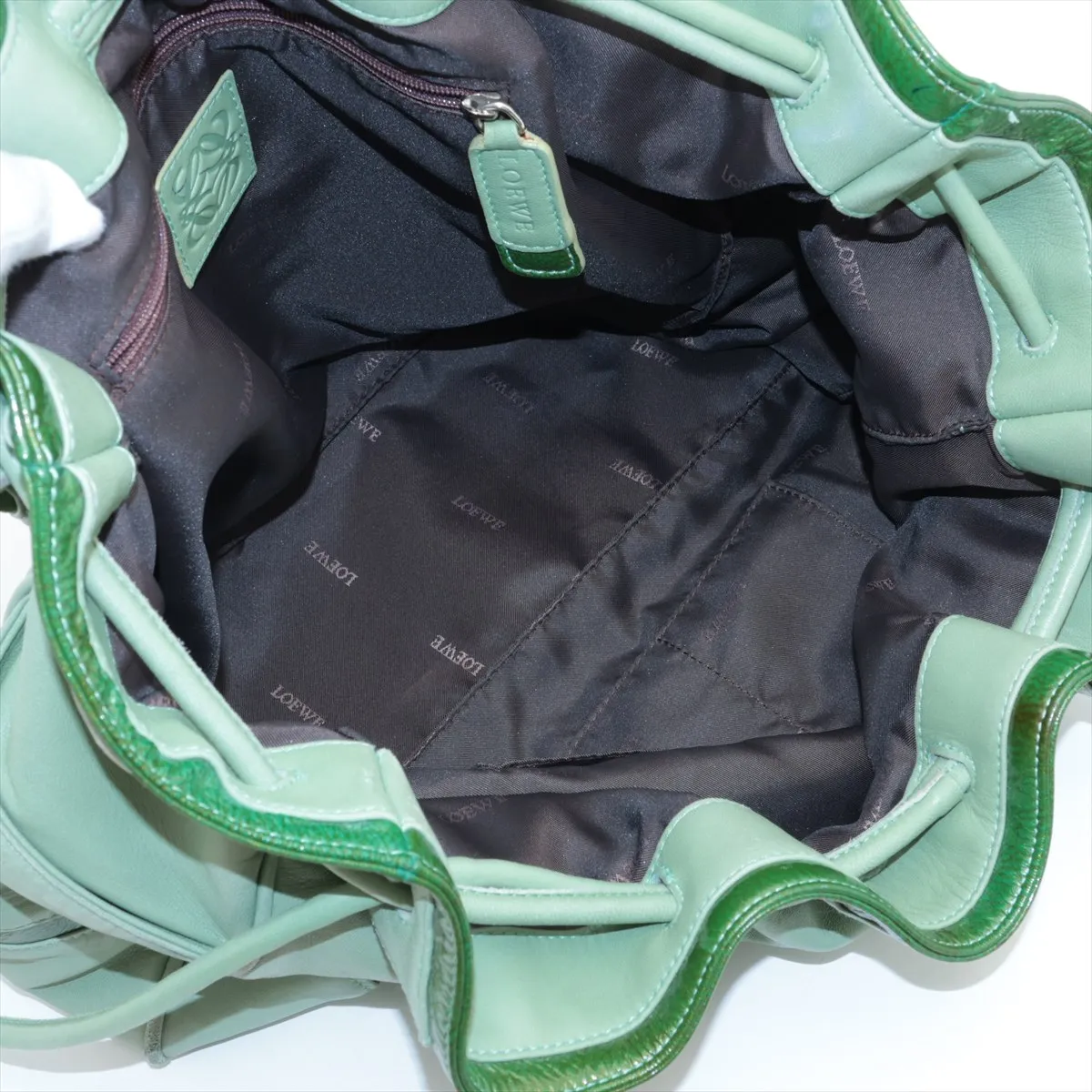 leather handbag green — view 7